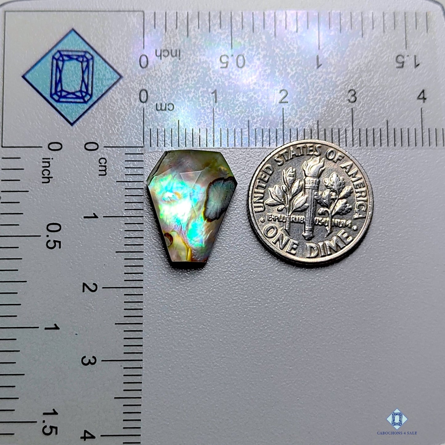 Dobletes de ataúd de concha de abulón + cuarzo cristal