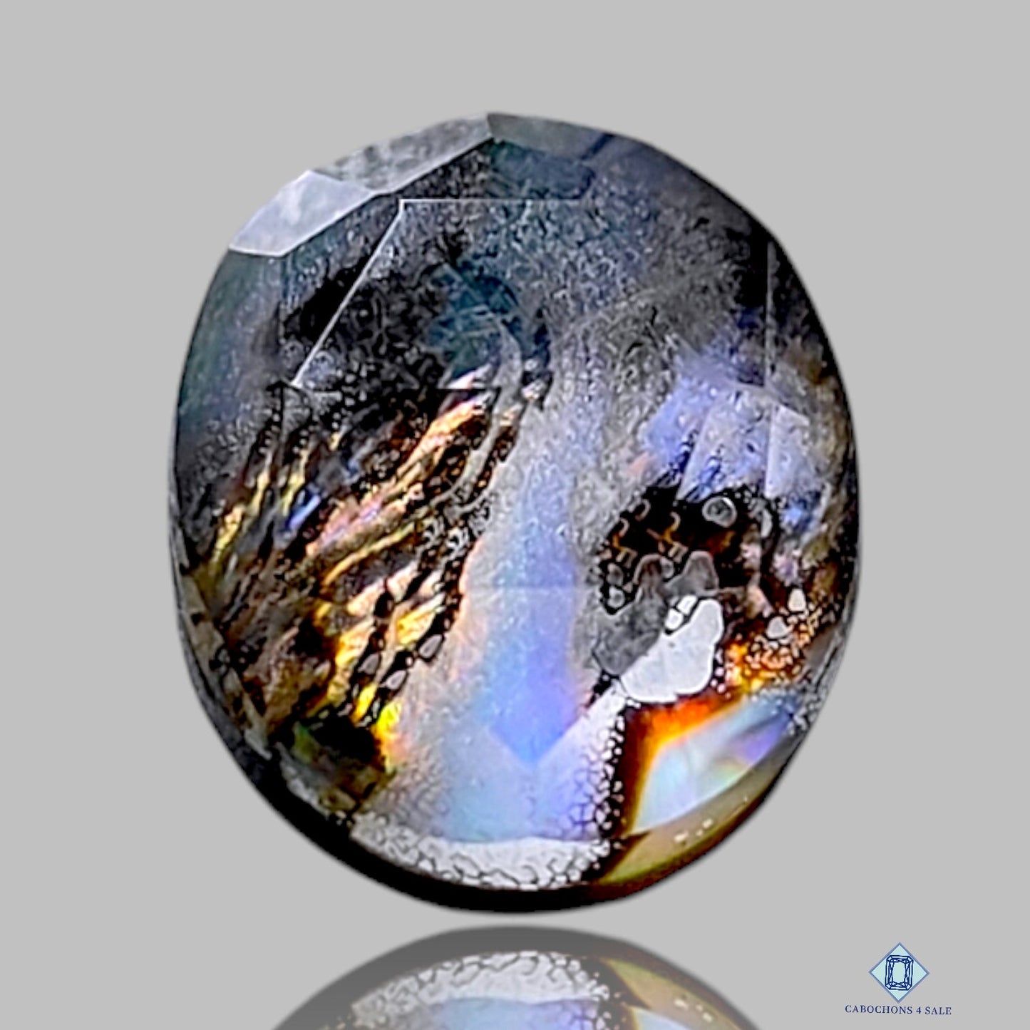 Doblete de concha de abulón + cuarzo cristal, dobletes ovalados