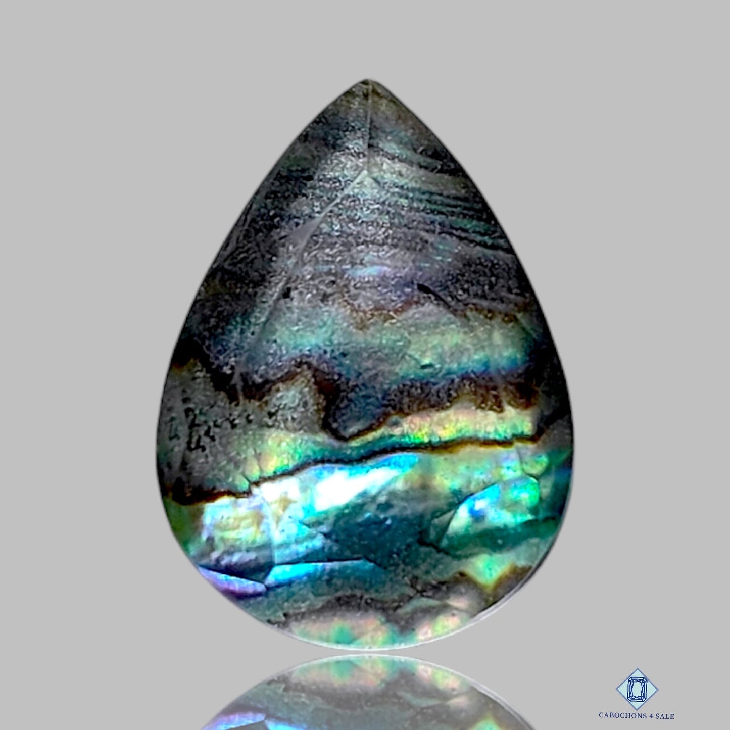 Doblete de concha de abulón + cuarzo cristal Dobletes de pera