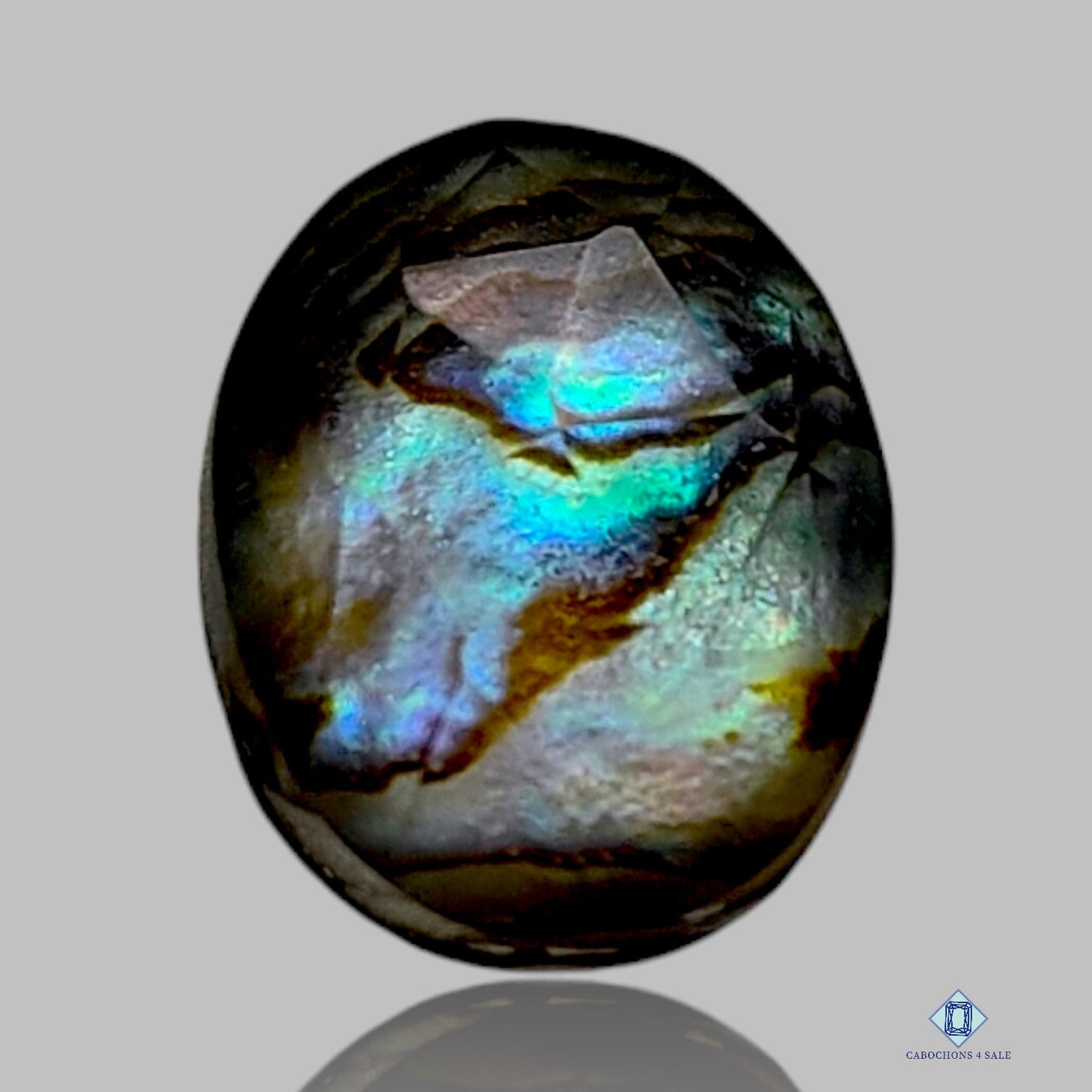 Doblete de concha de abulón + cuarzo cristal, dobletes ovalados