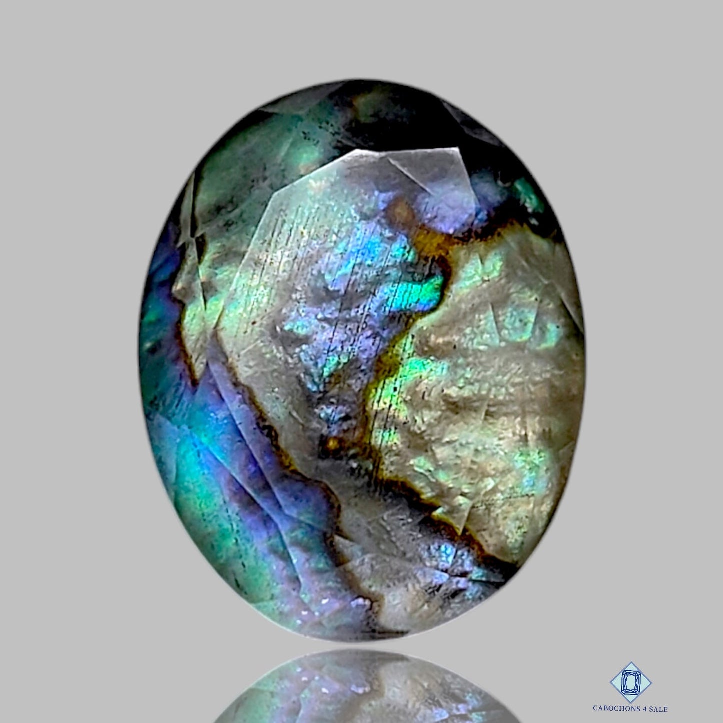 Doblete de concha de abulón + cuarzo cristal, dobletes ovalados