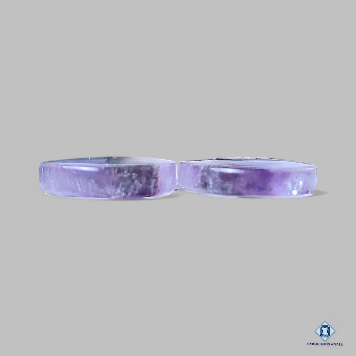Pares de piedras preciosas ovaladas de amatista natural de 23 x 14 x 4 mm, procedentes de Brasil, disponibles para la venta.