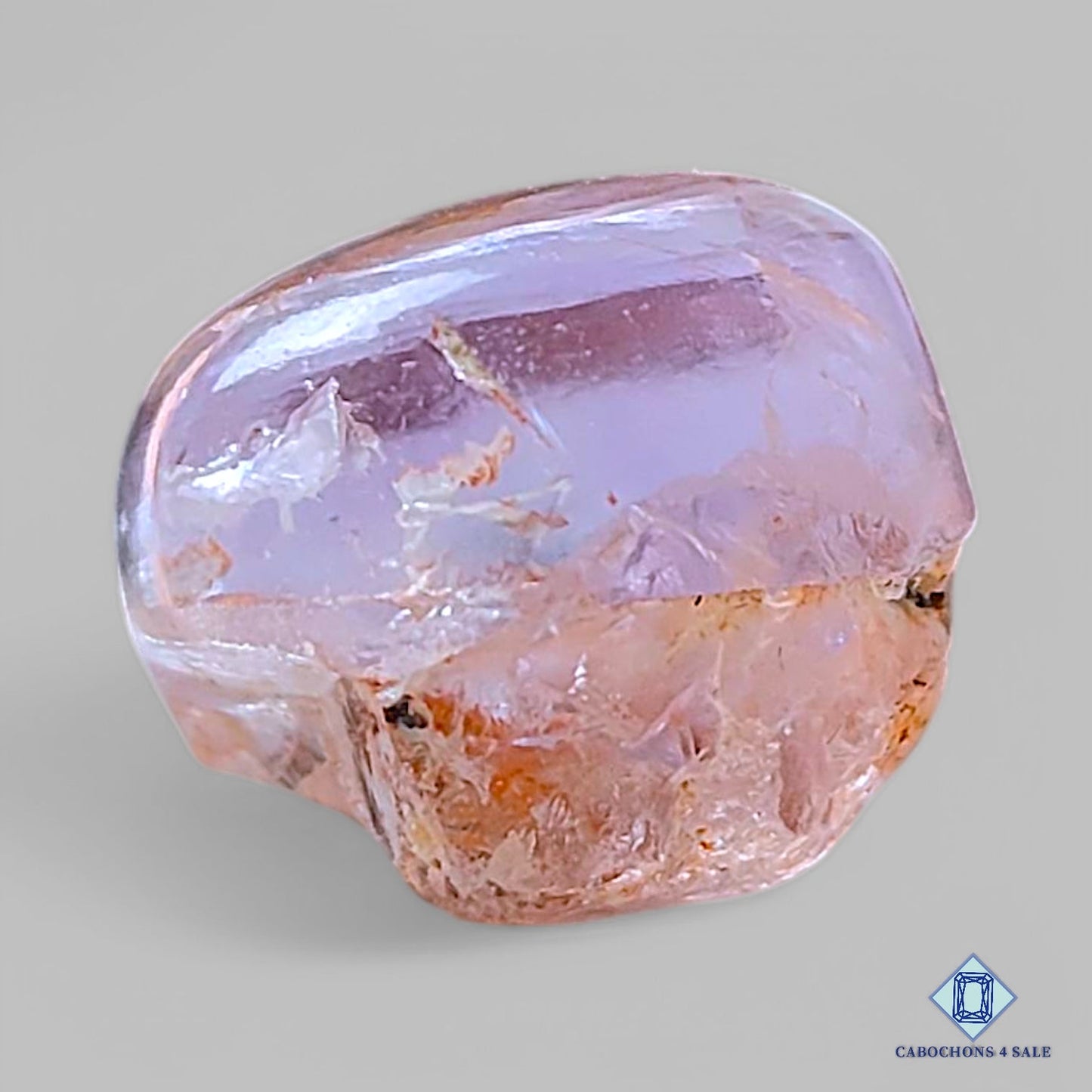 Natural Amethyst with Hematite Inclusions Gemstone Oval Cabochons 29*18*15mm from Brazil available for sale