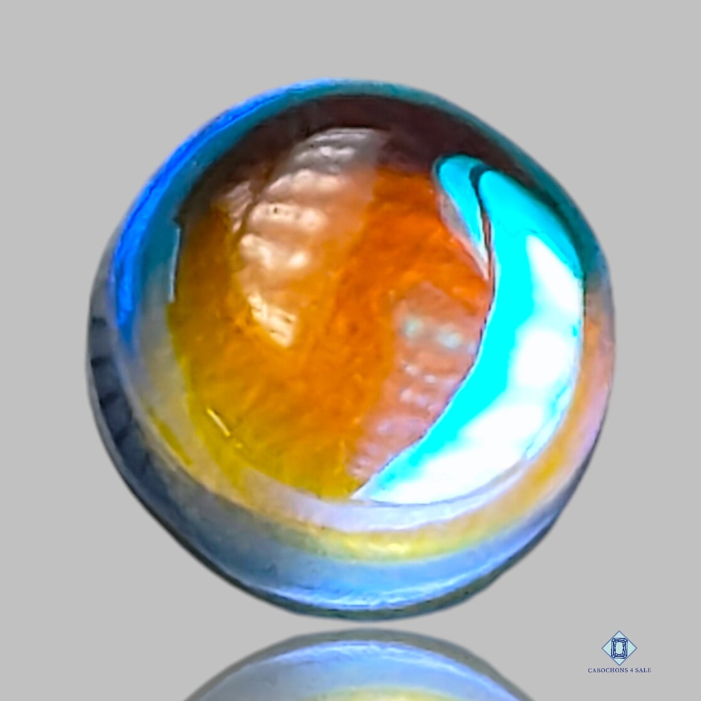 Cabujones redondos de vidrio Aura