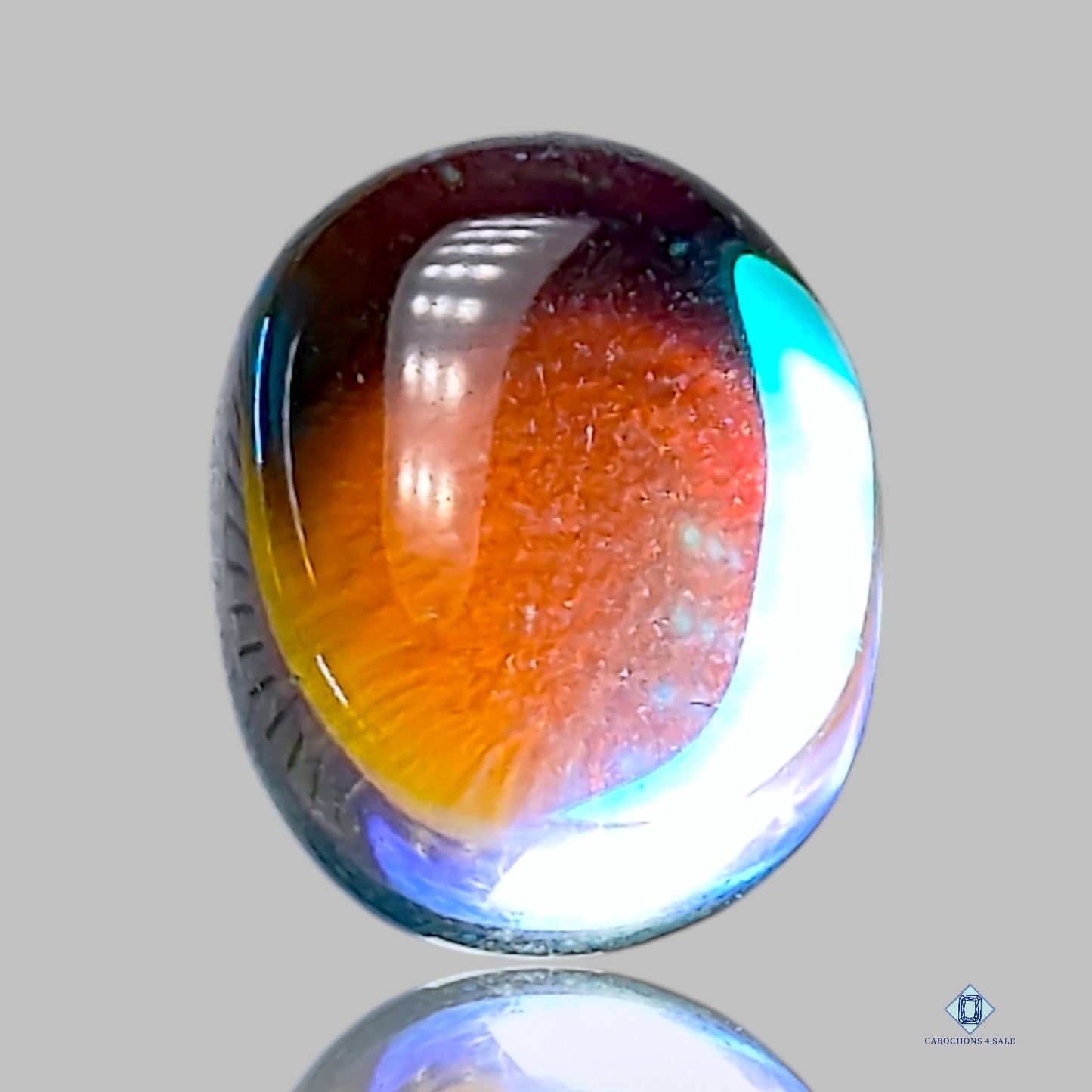 Cabujones ovalados de vidrio Aura