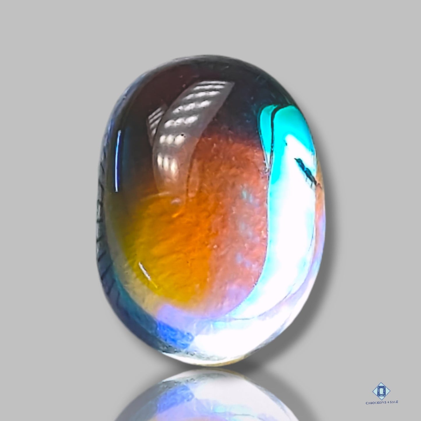 Cabujones ovalados de vidrio Aura