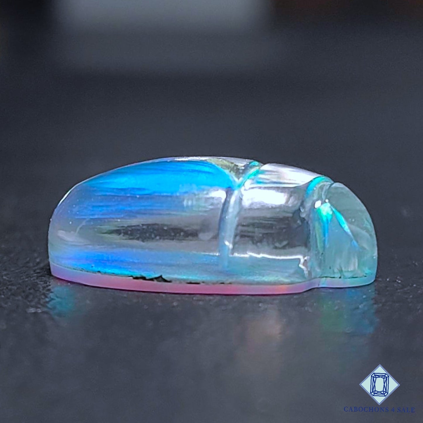 Tallas de lujo de piedras preciosas dobles de ópalo Aurora y cuarzo cristal, 20 x 14 x 7 mm, disponibles para la venta