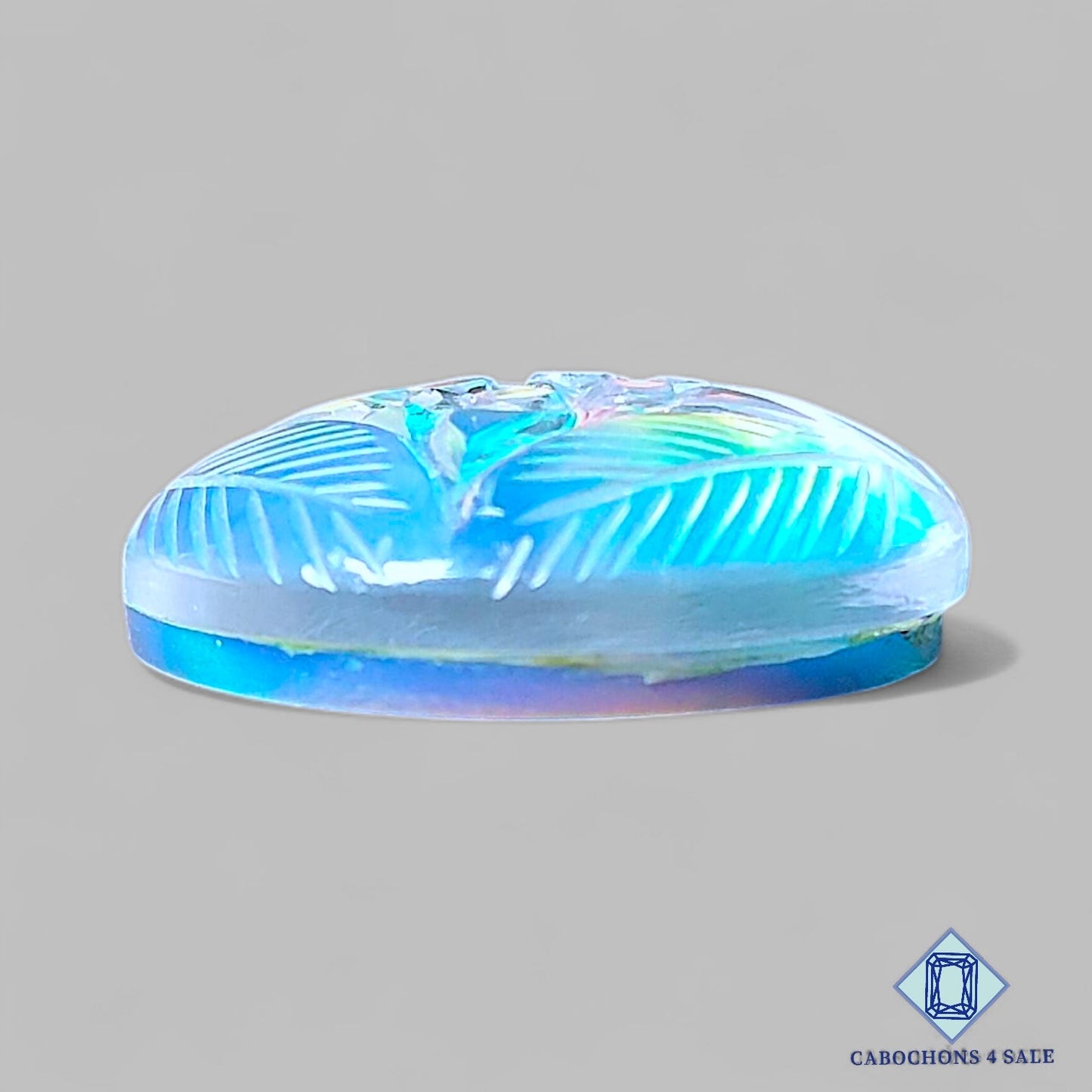 Aurora Opal + Crystal Quartz Doublet Gemstone Round Doublets 24*8mm from available for sale