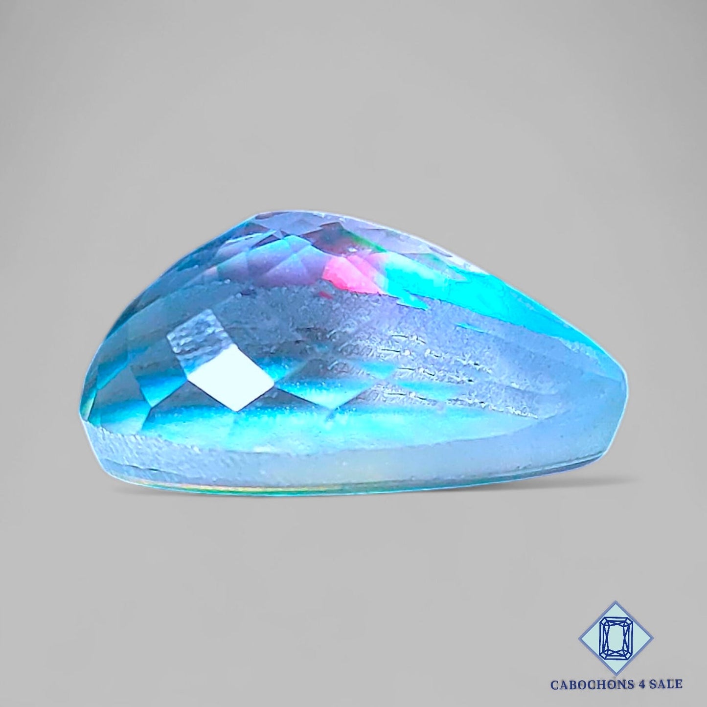 Aurora Opal + Crystal Quartz Doublet Gemstone Pear Doublets 26*18*12mm available for sale