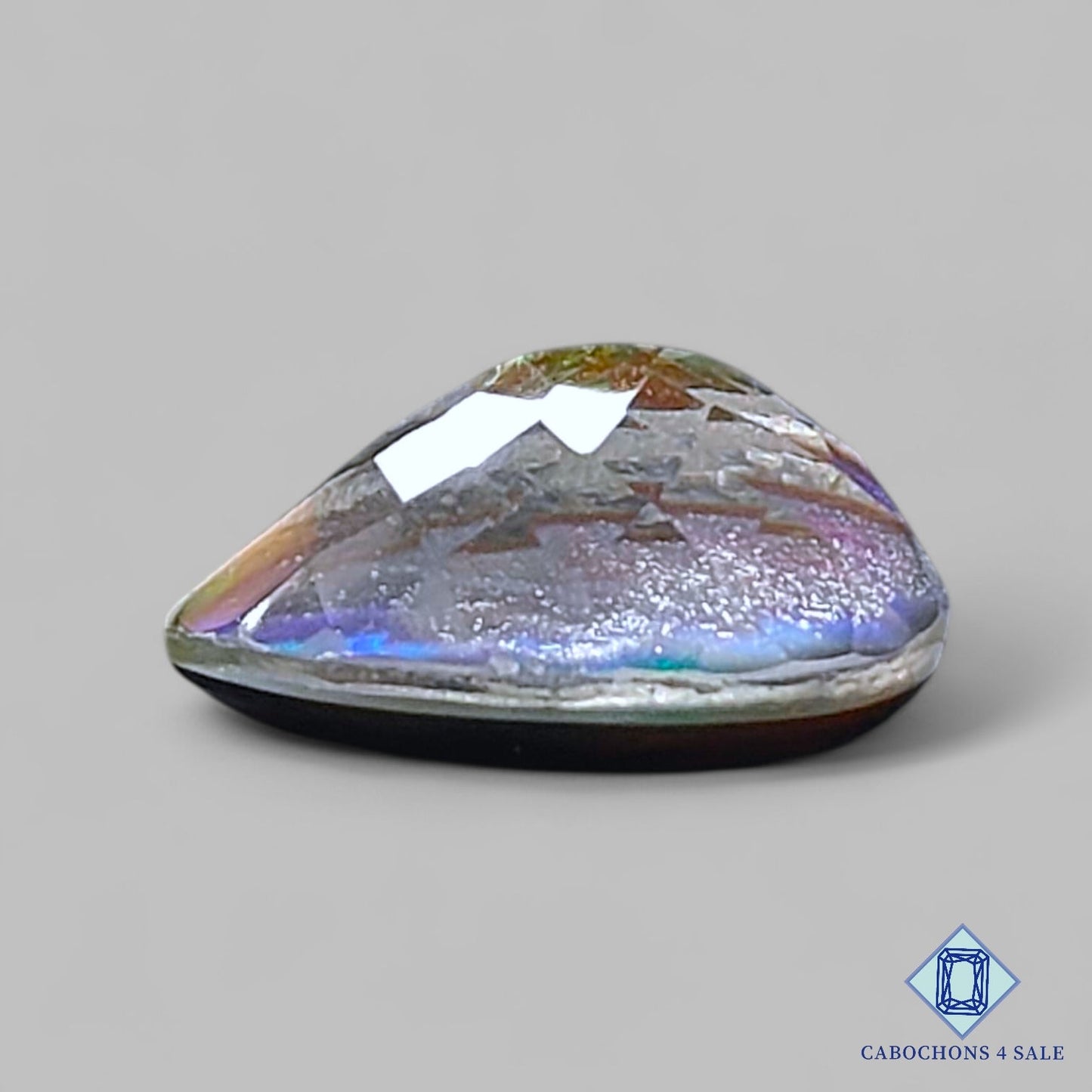 Aurora Opal + Crystal Quartz Doublet Gemstone Pear Doublets 20*14*9mm available for sale