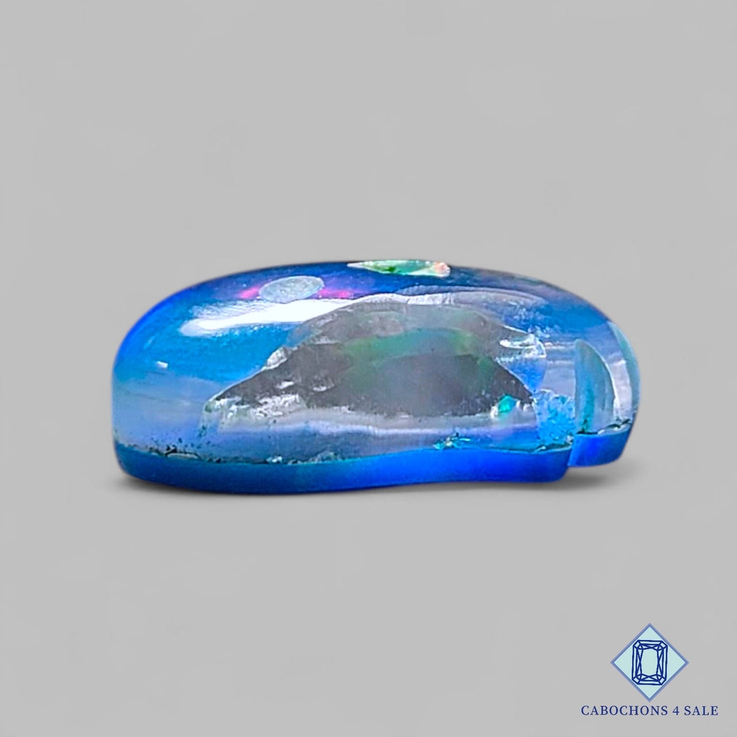 Aurora Opal + Crystal Quartz Doublet Gemstone Fancy Doublets 18*11*6mm available for sale