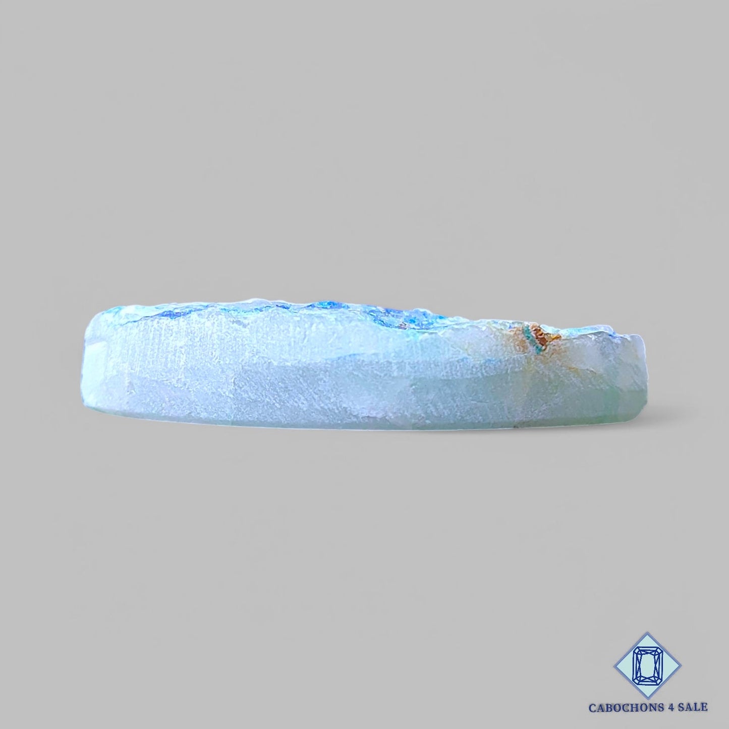 Piedra preciosa natural de azurita y malaquita, drusa marquesa de 41 x 18 x 8 mm, procedente de la República Democrática del Congo, disponible para la venta.