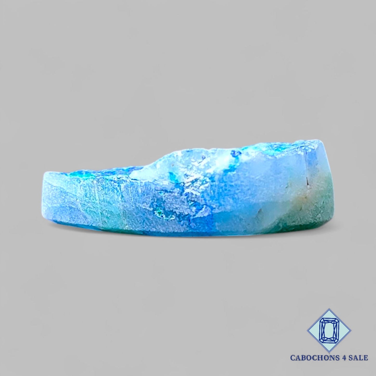 Piedra preciosa de azurita y malaquita natural en forma de pera drusa de 27 x 18 x 7 mm, procedente de la República Democrática del Congo, disponible para la venta.