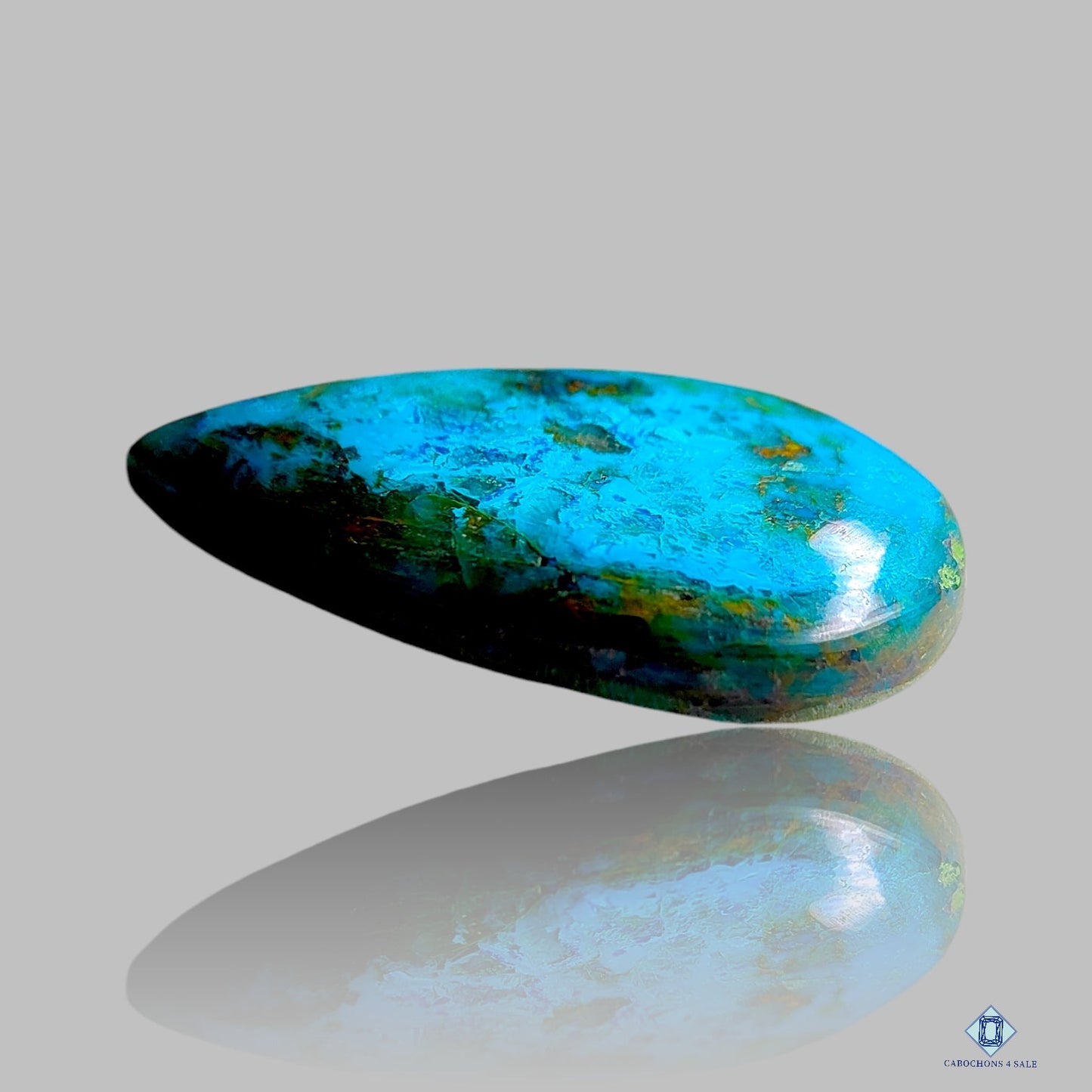 Cabujones de pera de malaquita y azurita