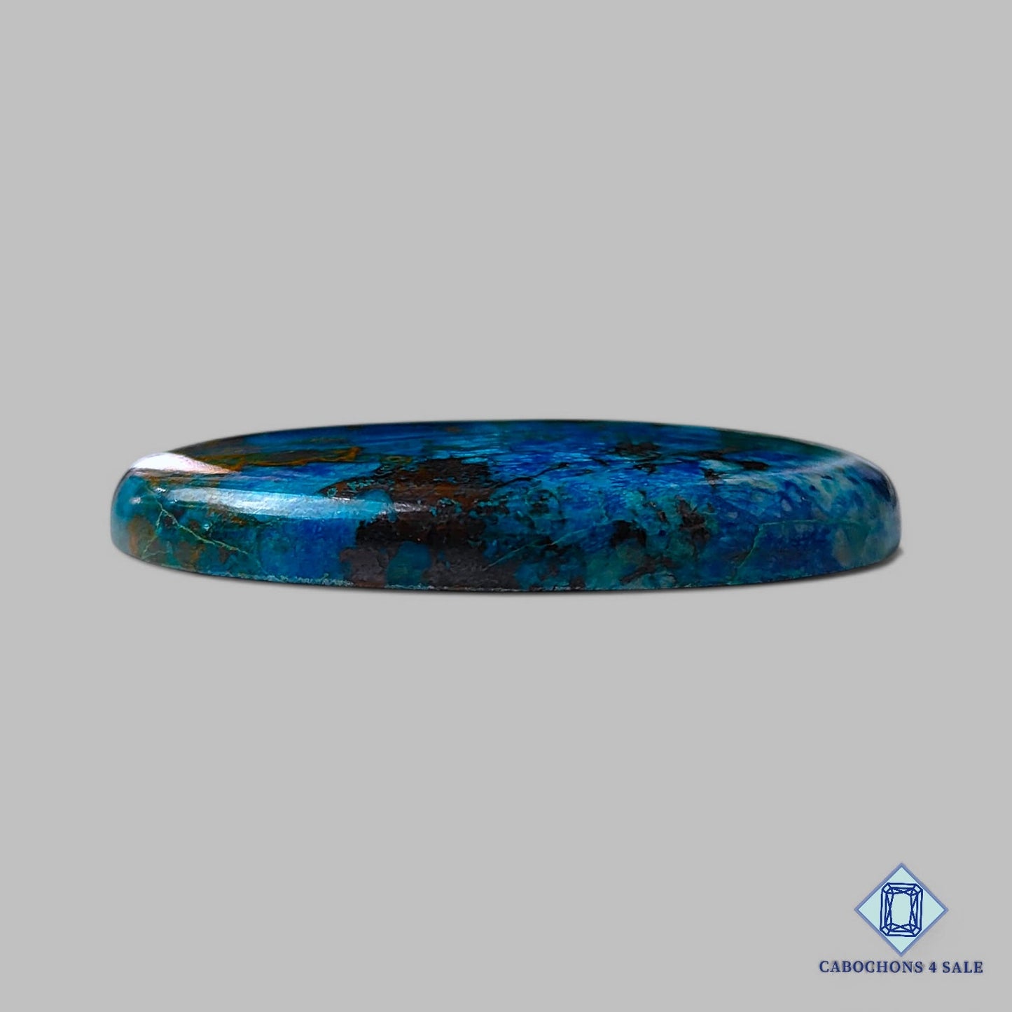 Natural Azurite Shattuckite Gemstone Oval Cabochons 39*26*5mm from Namibia available for sale