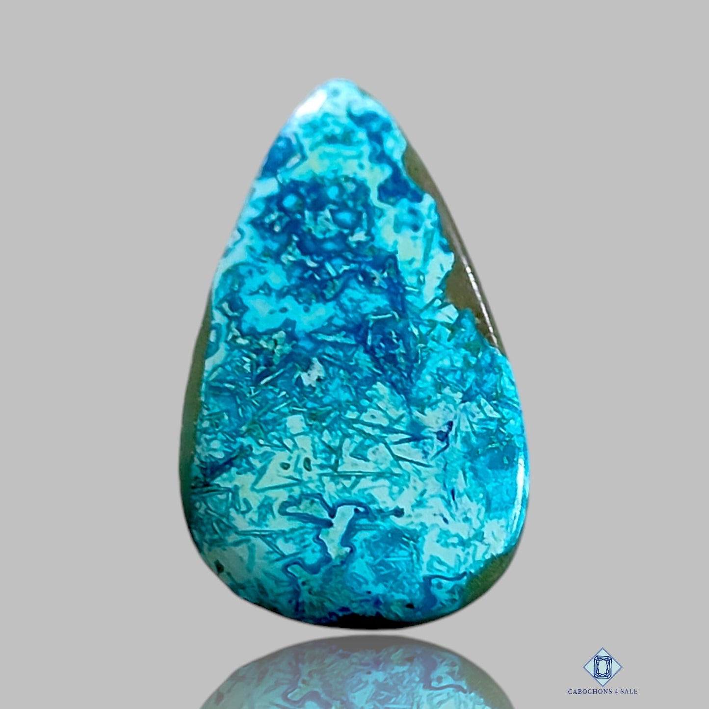 Cabujones de azurita shattuckita en forma de pera