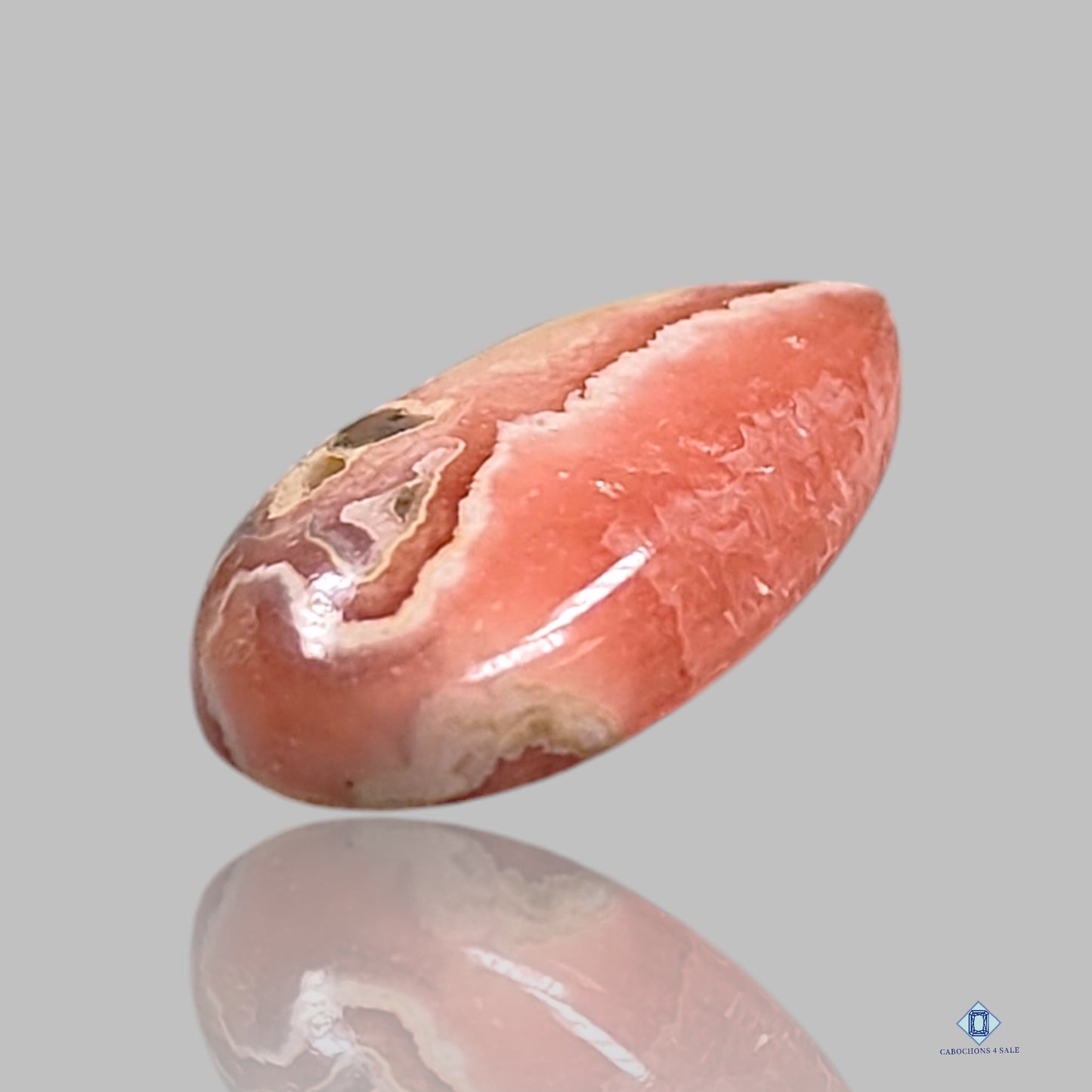 Cabujones de pera de rodocrosita bandeada