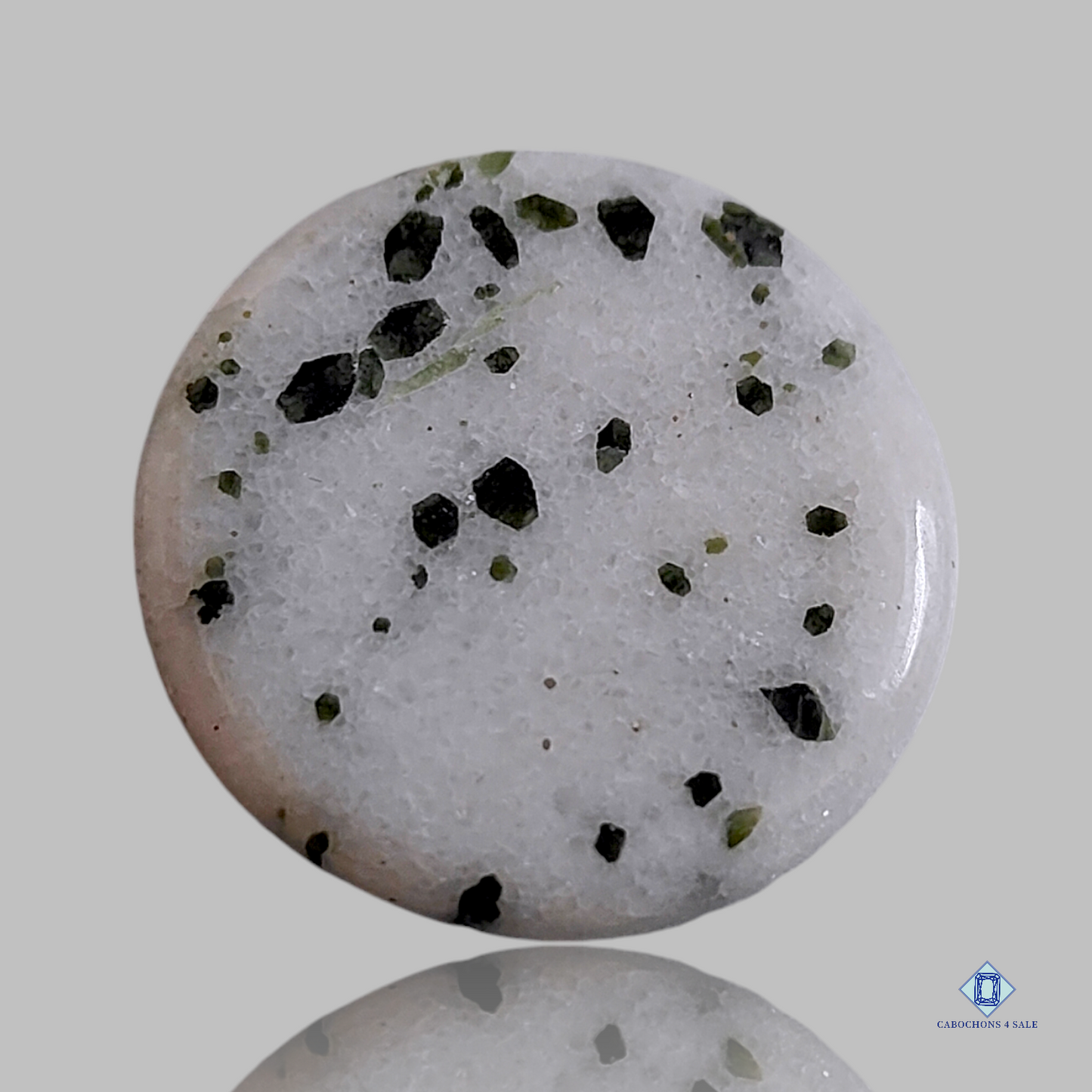 Cabujones redondos de ágata de punto negro