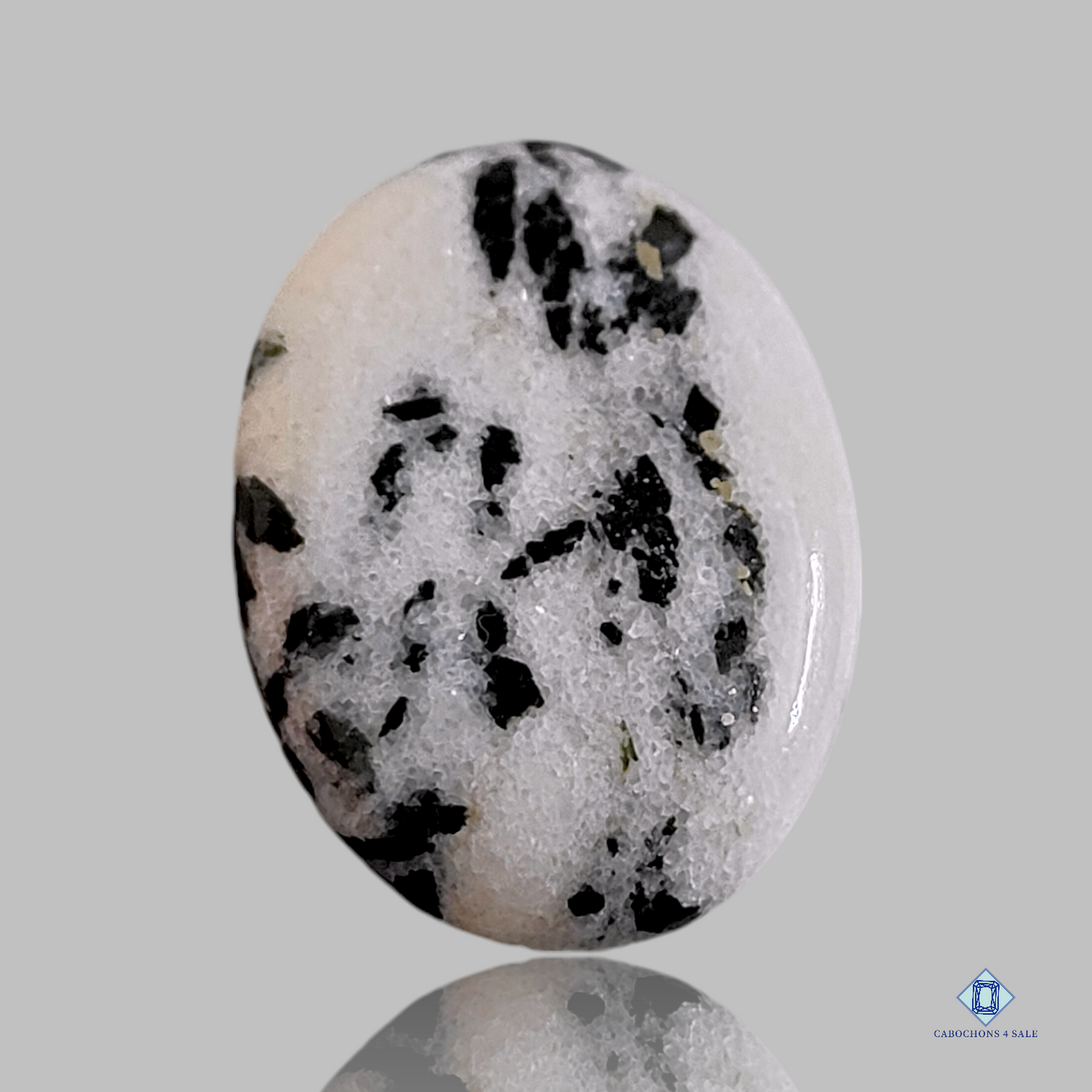 Black Dot Achat-Oval-Cabochons