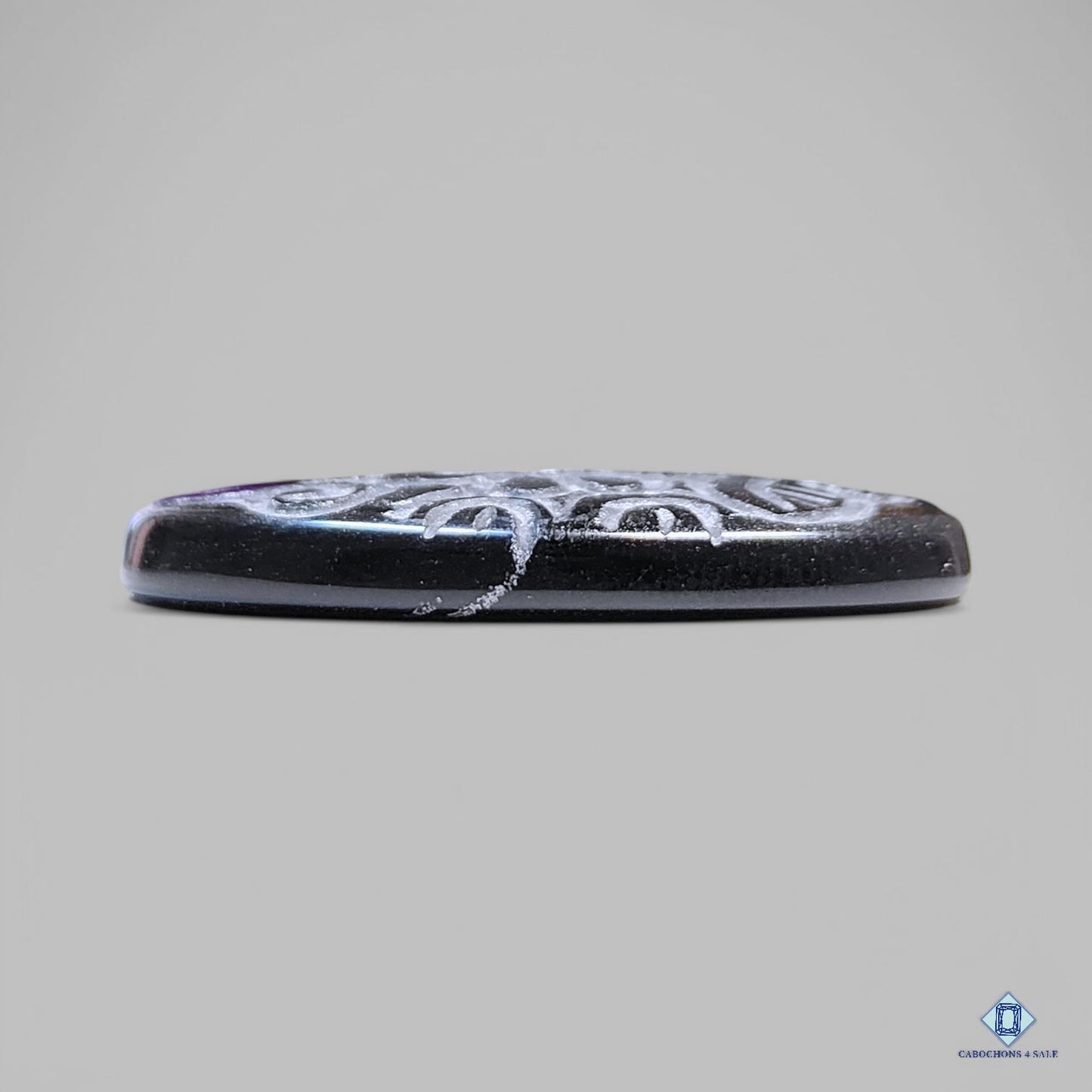 Black Mica Oval Carvings