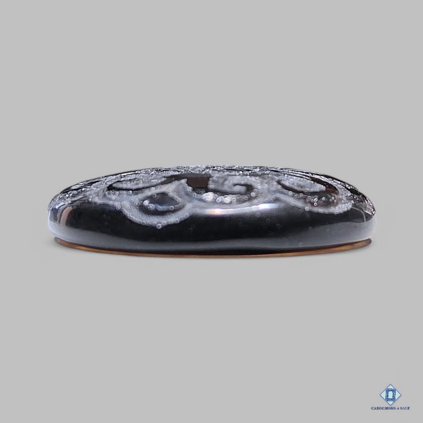 Black Mica Round Carvings