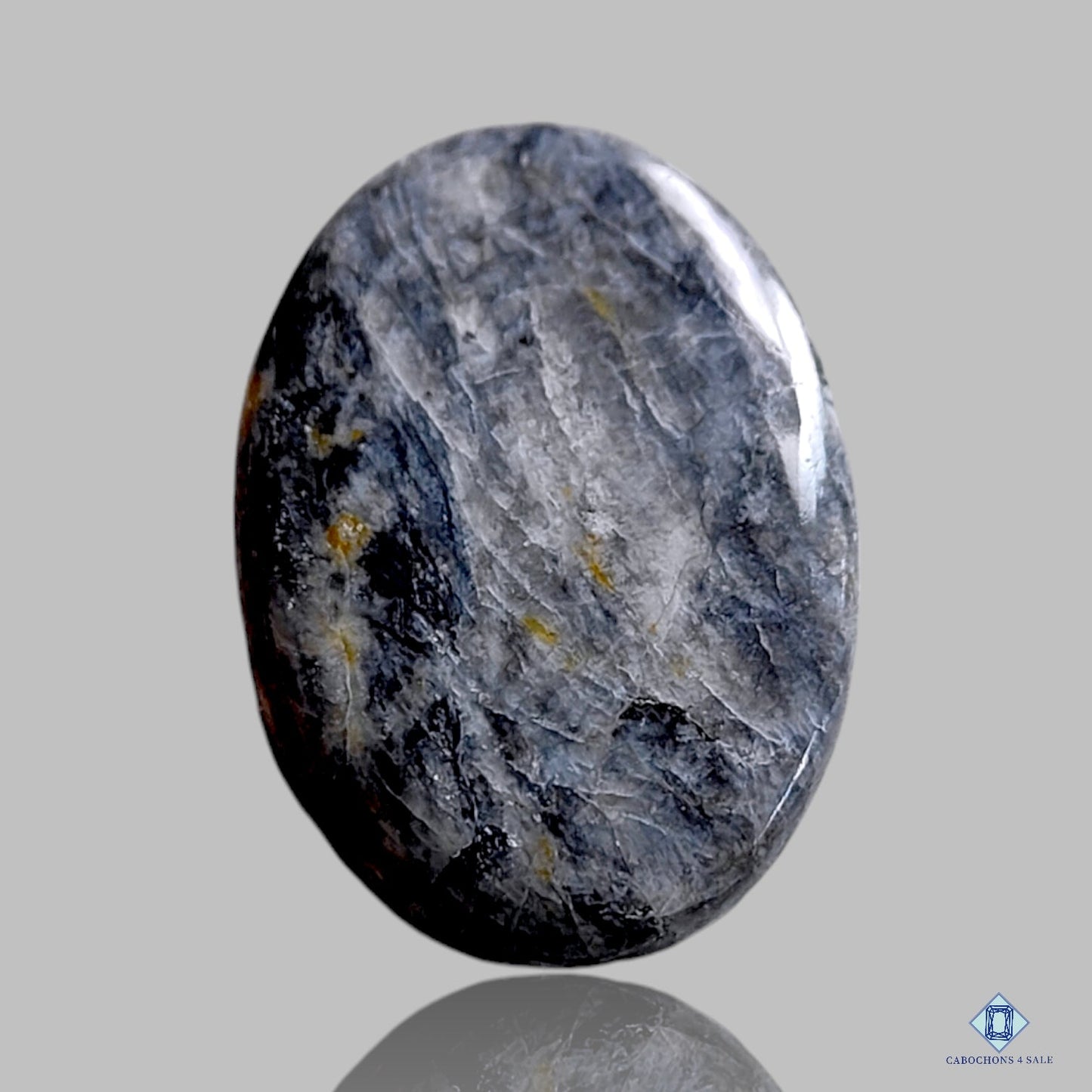 Cabujones ovalados de piedra lunar negra