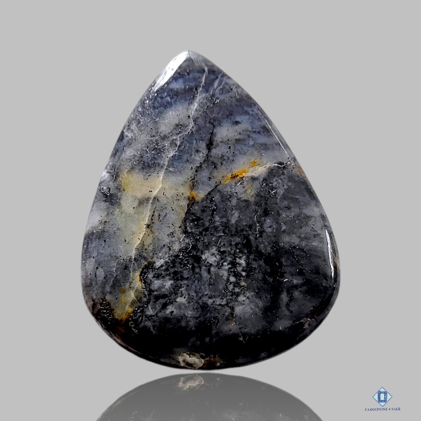 Cabujones de pera de piedra lunar negra