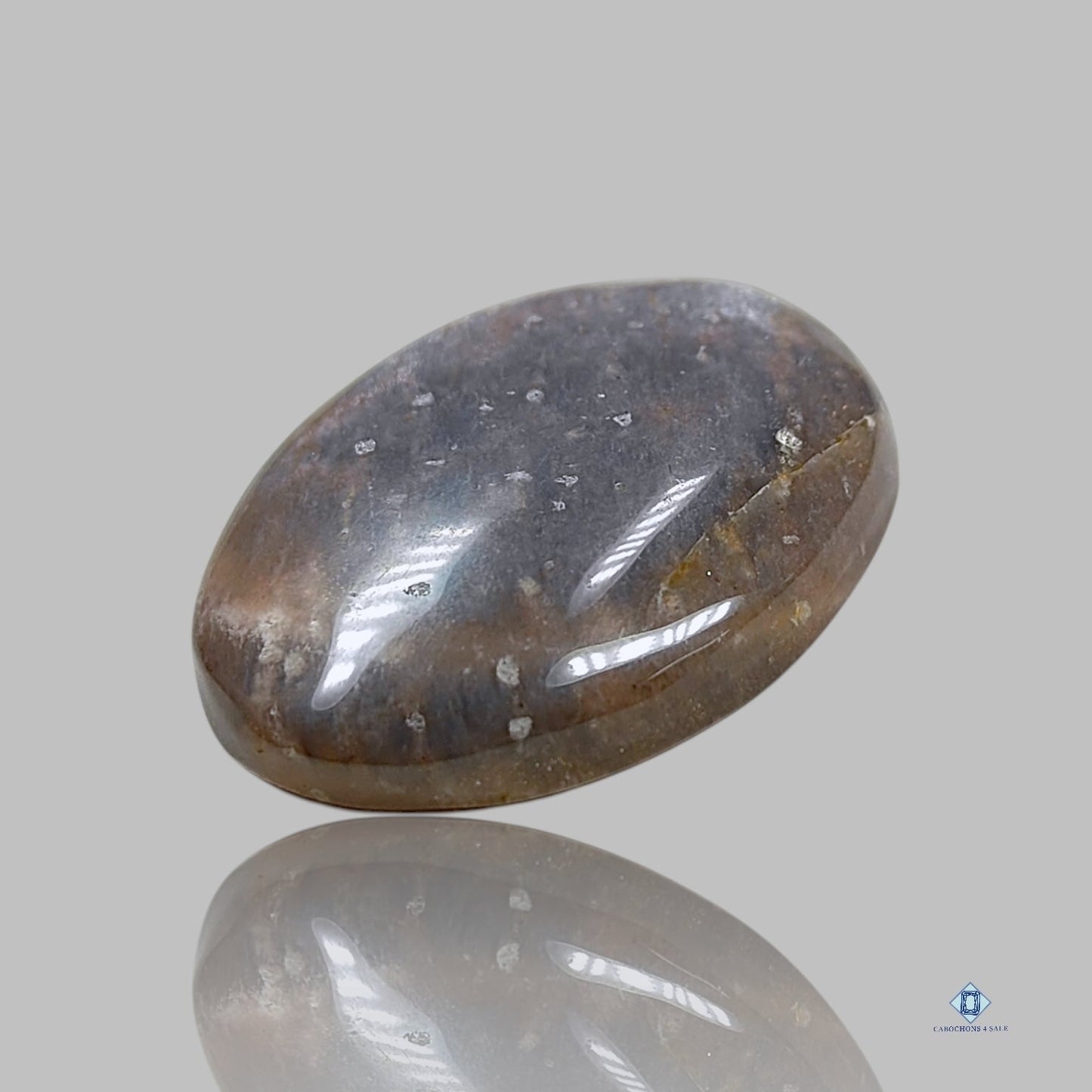 Cabujones ovalados de piedra lunar negra