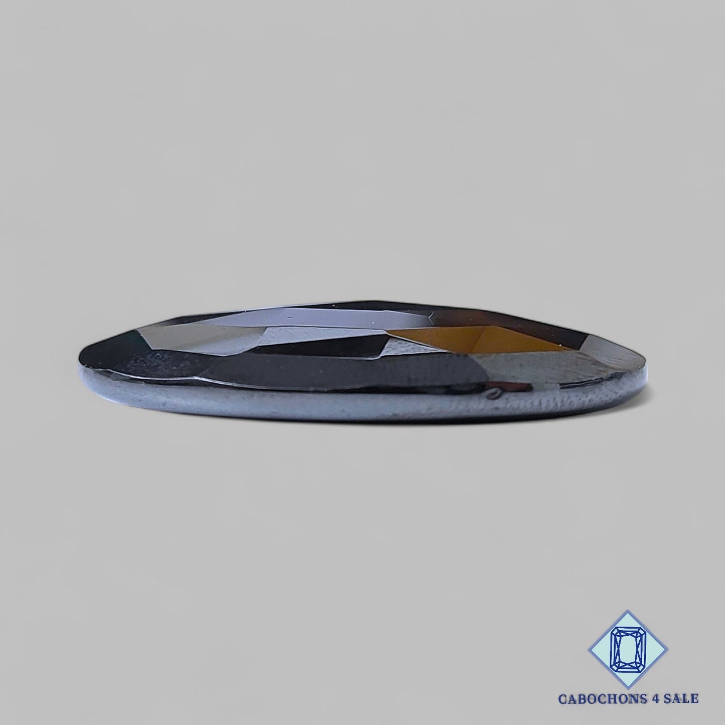 Natural Black Onyx Gemstone Oval Rose Cut 35*23*5mm from Brazil available for sale