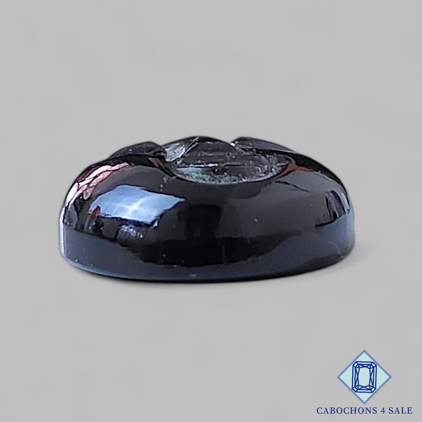 Natural Black Onyx Gemstone Round Carvings 14*5mm from Brazil available for sale