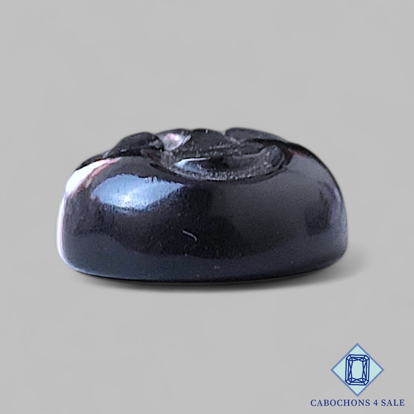 Natural Black Onyx Gemstone Round Carvings 14*6mm from Brazil available for sale