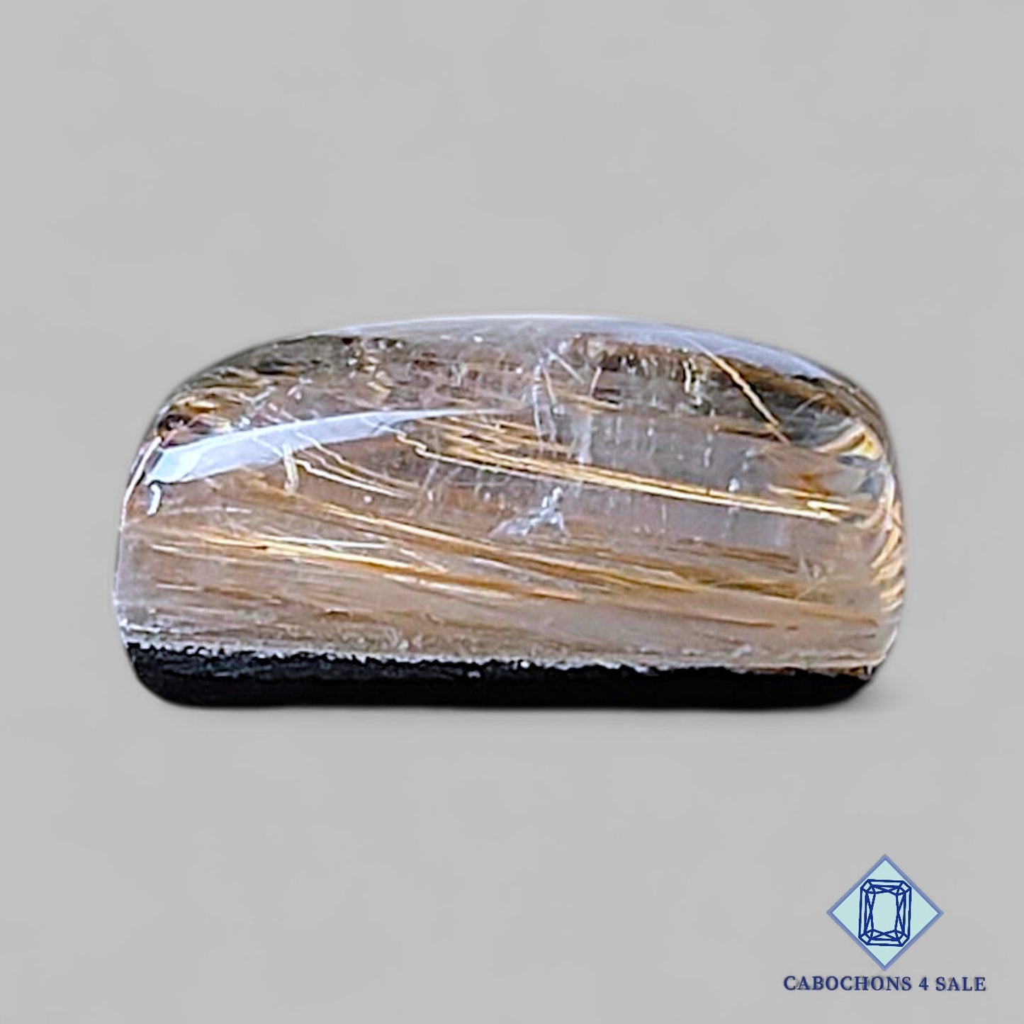 Dobletes rectangulares de piedras preciosas de ónix negro y cuarzo rutilo de 14 x 10 x 6 mm disponibles para la venta