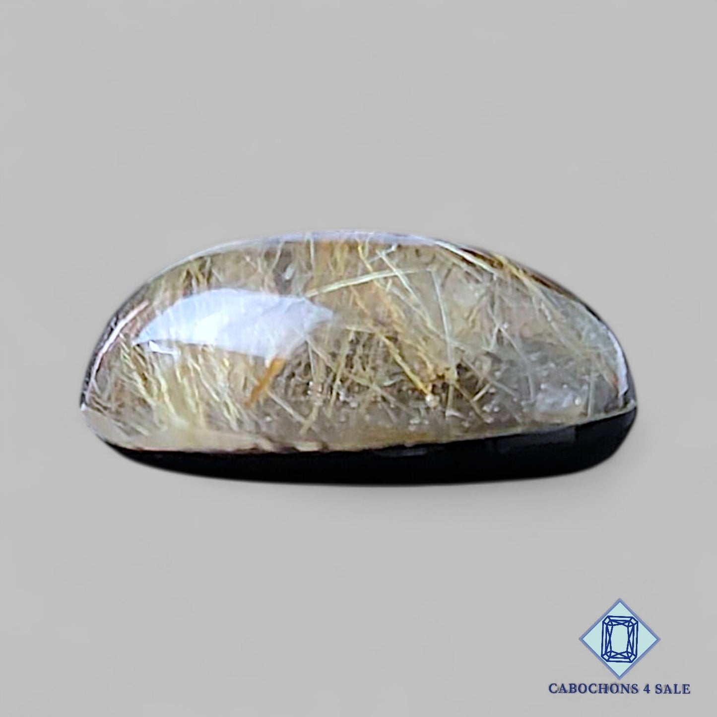 Black Onyx + Rutile Quartz Doublet Gemstone Oval Doublets 14*11*6mm available for sale