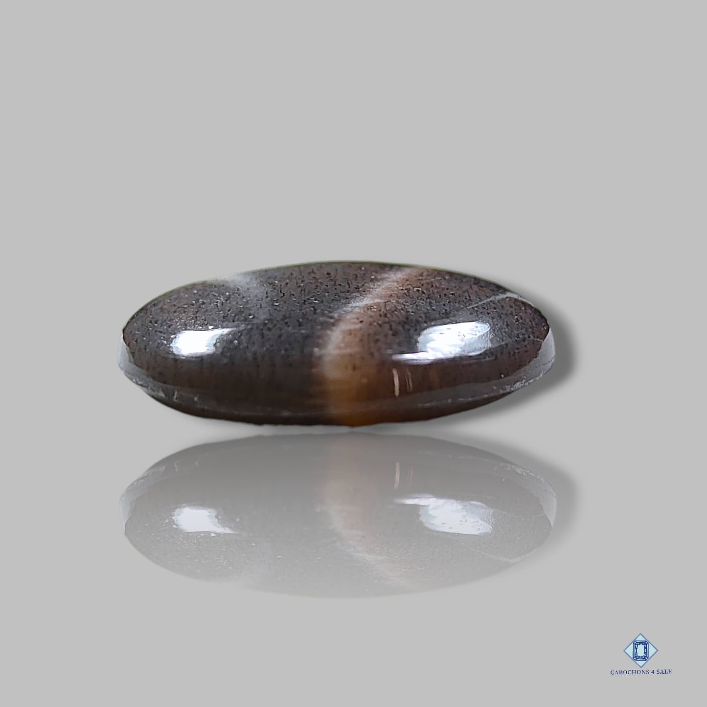 Cabujones redondos de piedra solar con entramado de arcoíris negro