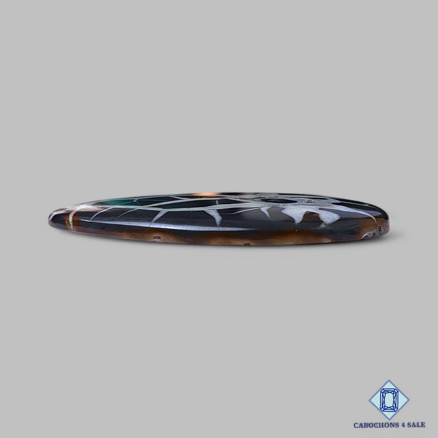 Natural Black Septarian Gemstone Pear Cabochons 60*50*5mm from Morocco available for sale