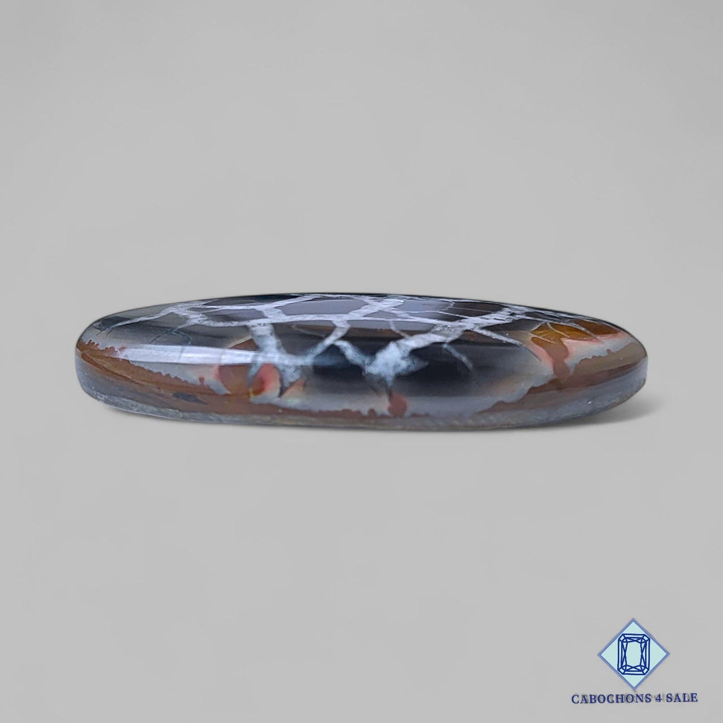 Natural Black Septarian Gemstone Oval Cabochons 38*25*7mm from Morocco available for sale