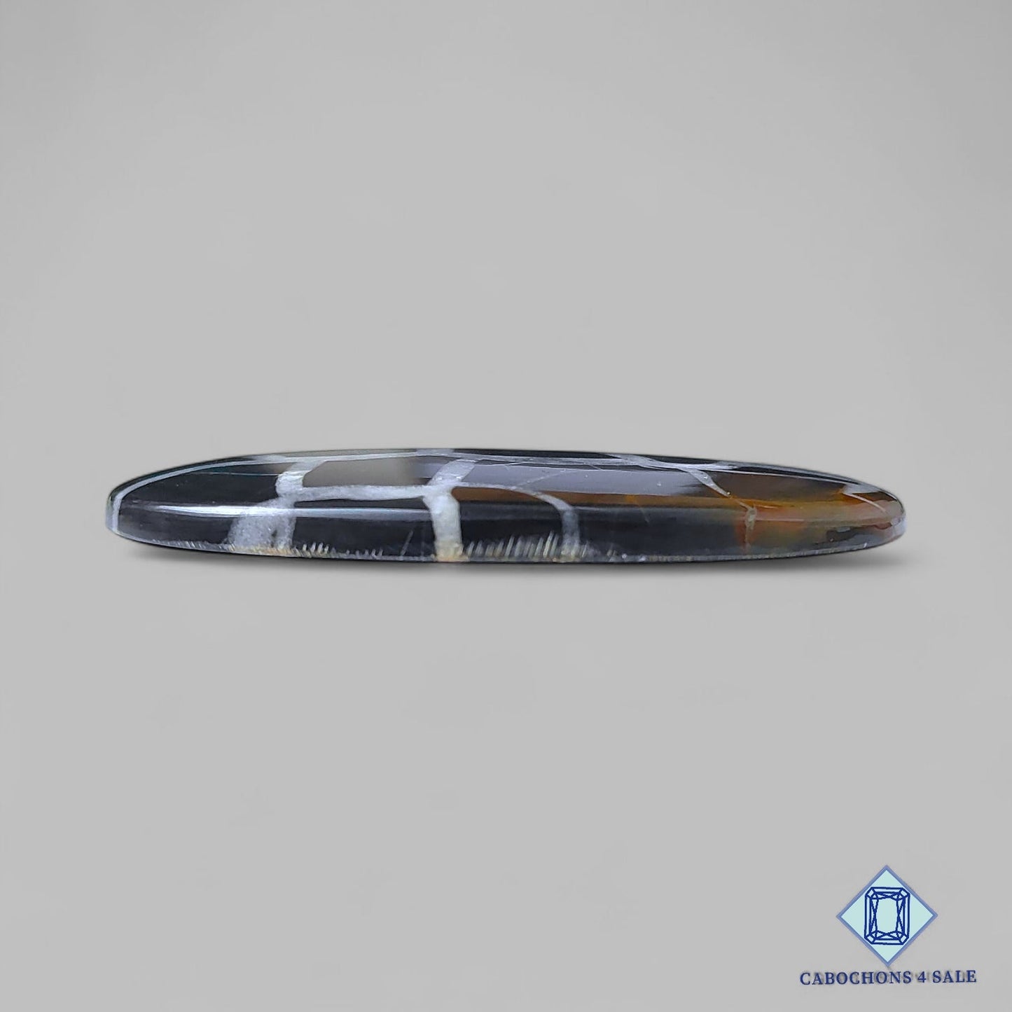 Natural Black Septarian Gemstone Oval Cabochons 57*34*5mm from Morocco available for sale