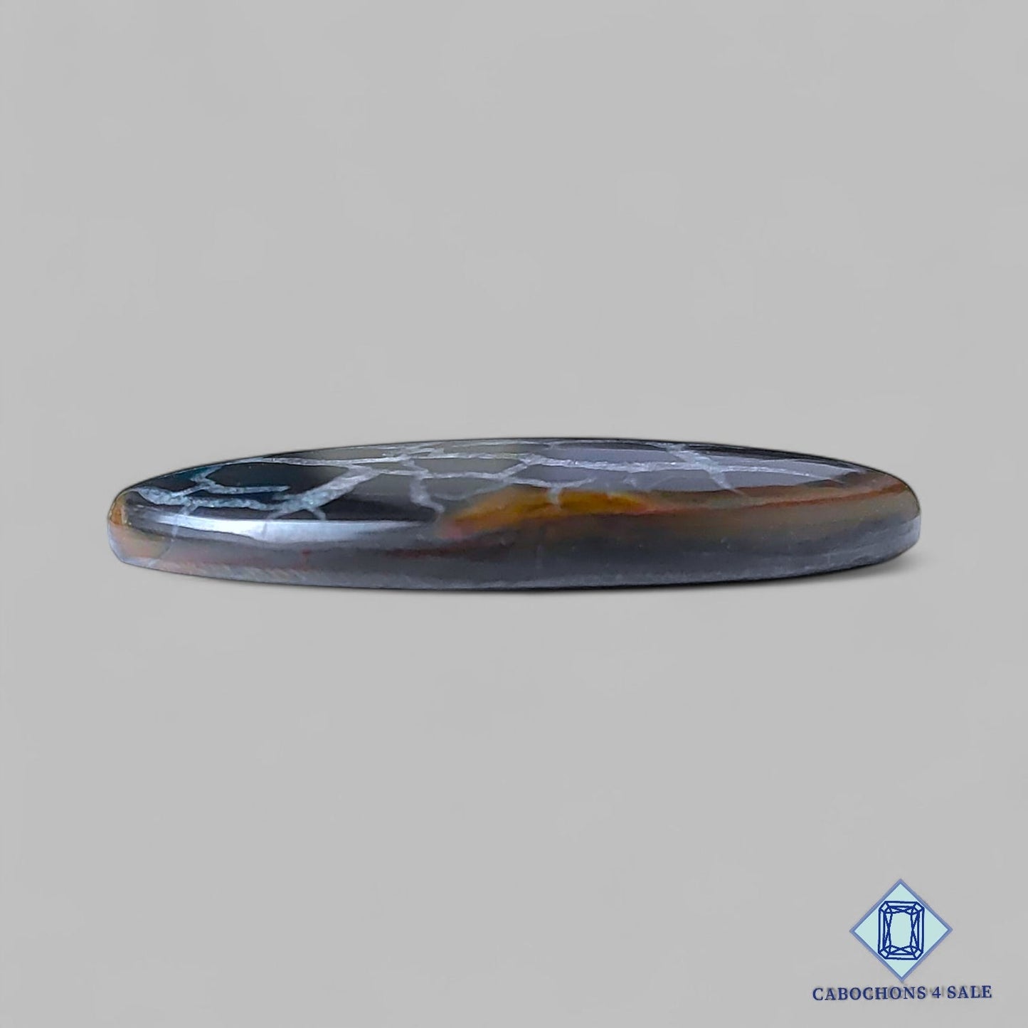 Natural Black Septarian Gemstone Oval Cabochons 38*23*4mm from Morocco available for sale