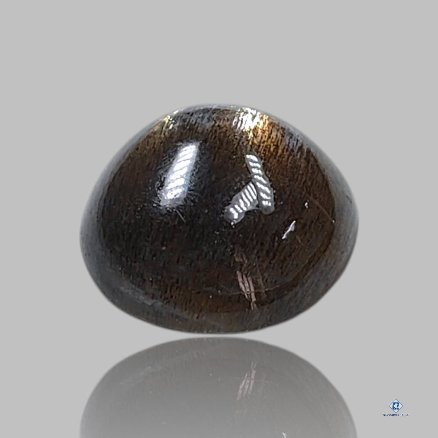 Cabujones redondos de piedra solar negra