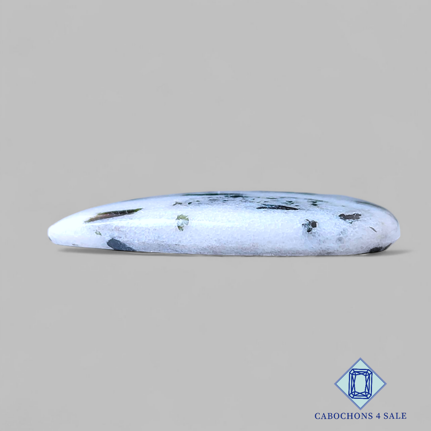 Cabujones de ágata con forma de pera de punto negro de 36 x 24 x 5 mm