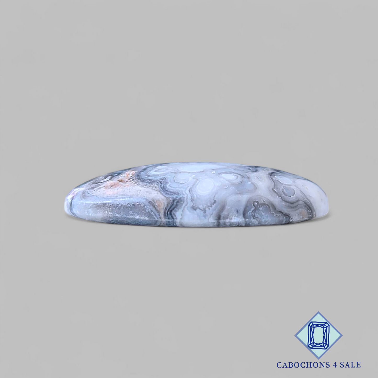 Cabujones ovalados de ónix cebra negro de 28 x 18 x 5 mm