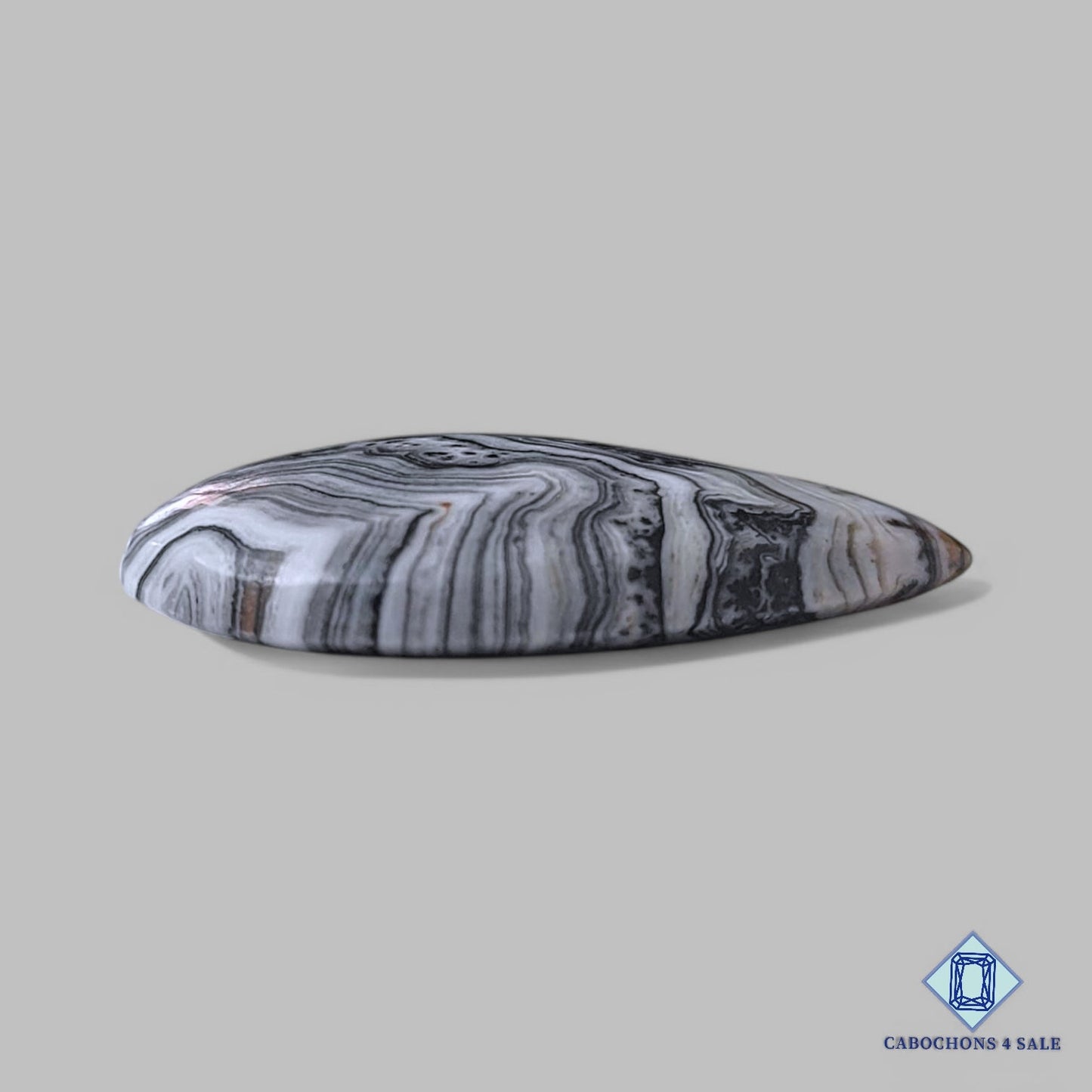 Natural Black Zebra Onyx Gemstone Pear Cabochons 29*21*5mm from Mexico available for sale