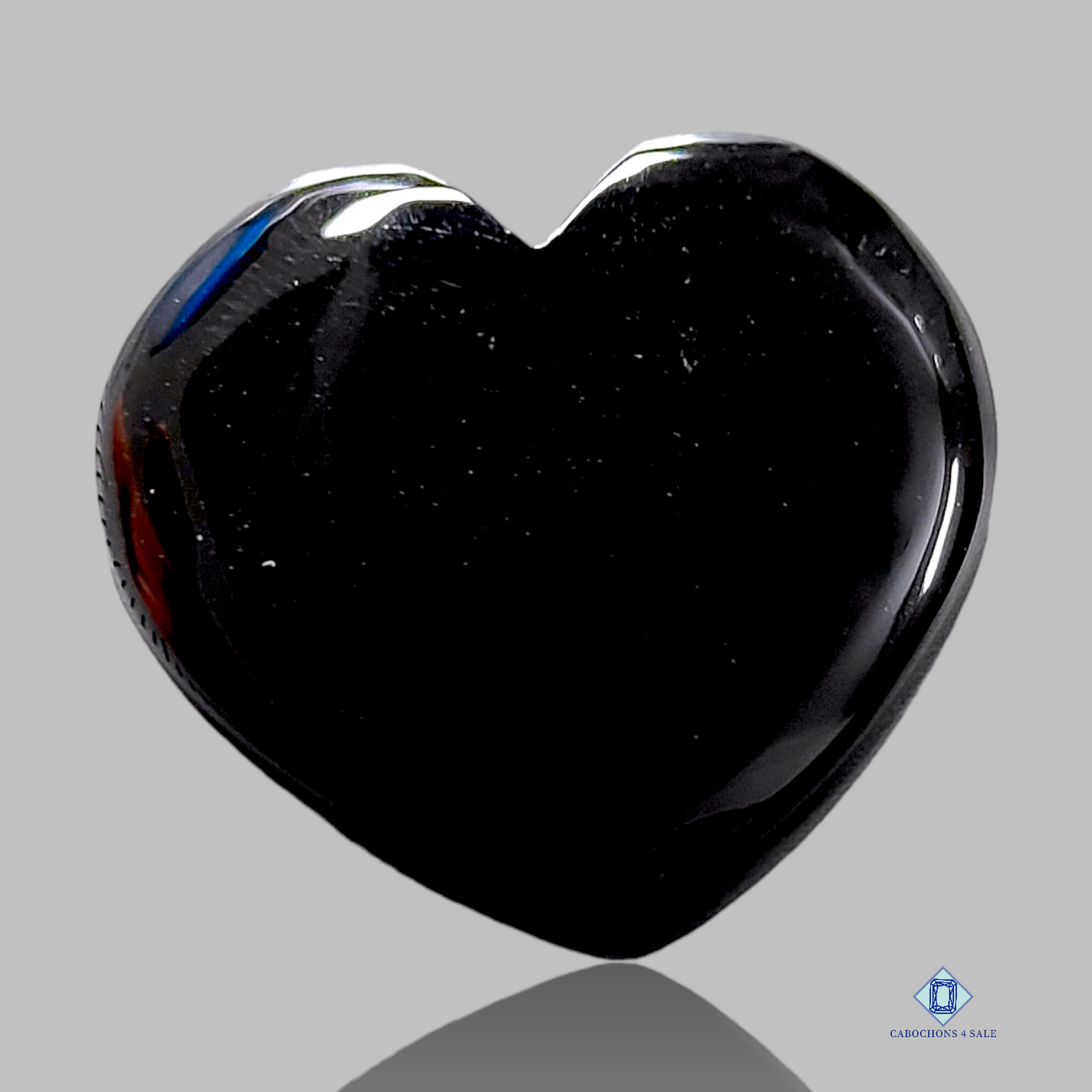 Cabujones de corazón de ónix negro
