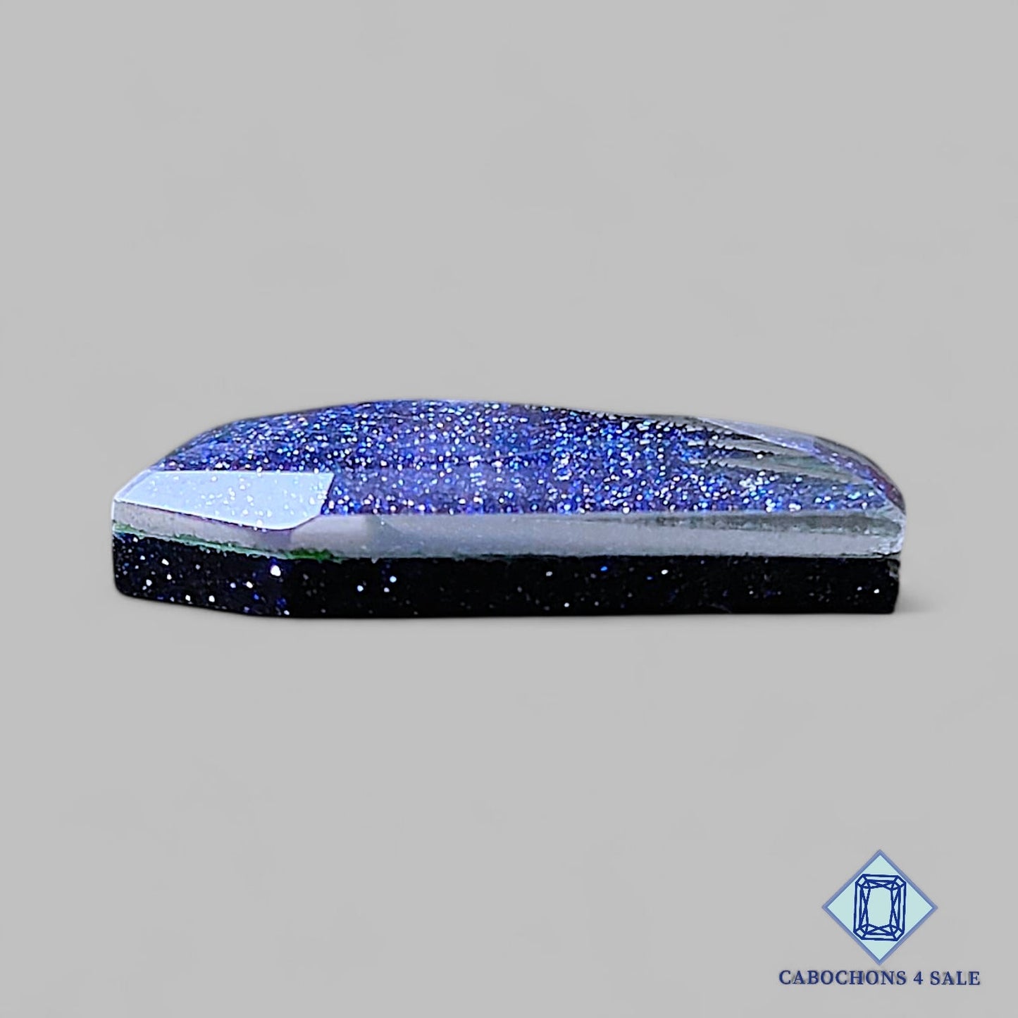 Blue Gold Stone + Crystal Quartz Doublet Gemstone Fancy Doublets 23*12*5mm available for sale