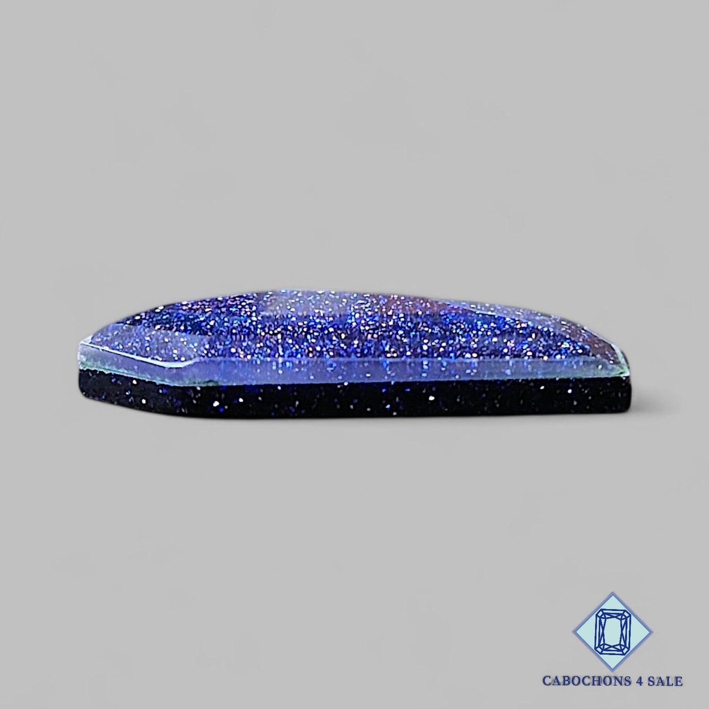 Blue Gold Stone + Crystal Quartz Doublet Gemstone Fancy Doublets 24*13*4mm available for sale