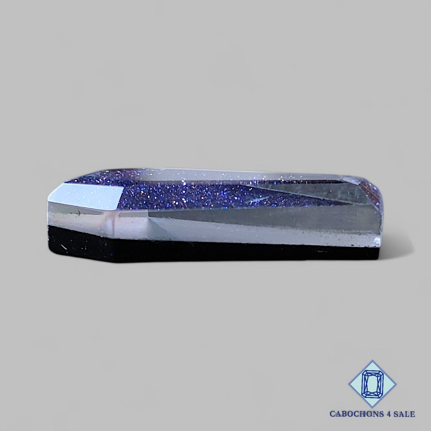 Blue Gold Stone + Crystal Quartz Doublet Gemstone Fancy Doublets 25*13*6mm available for sale