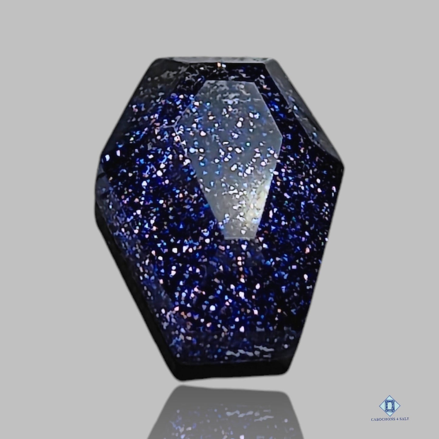 Dobletes de ataúd de piedra de oro azul + cuarzo cristal