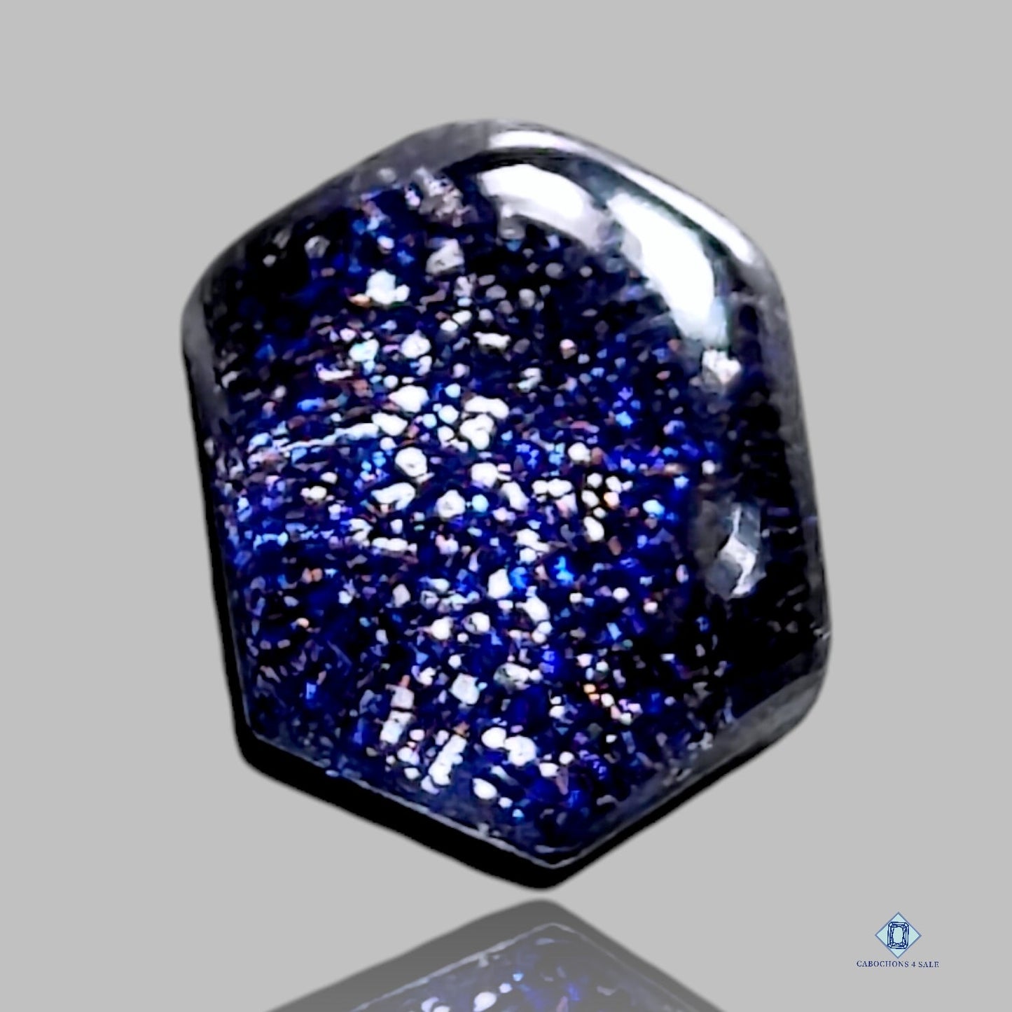 Blue Gold Stone + Crystal Quartz Doublets Hexagon Doublets