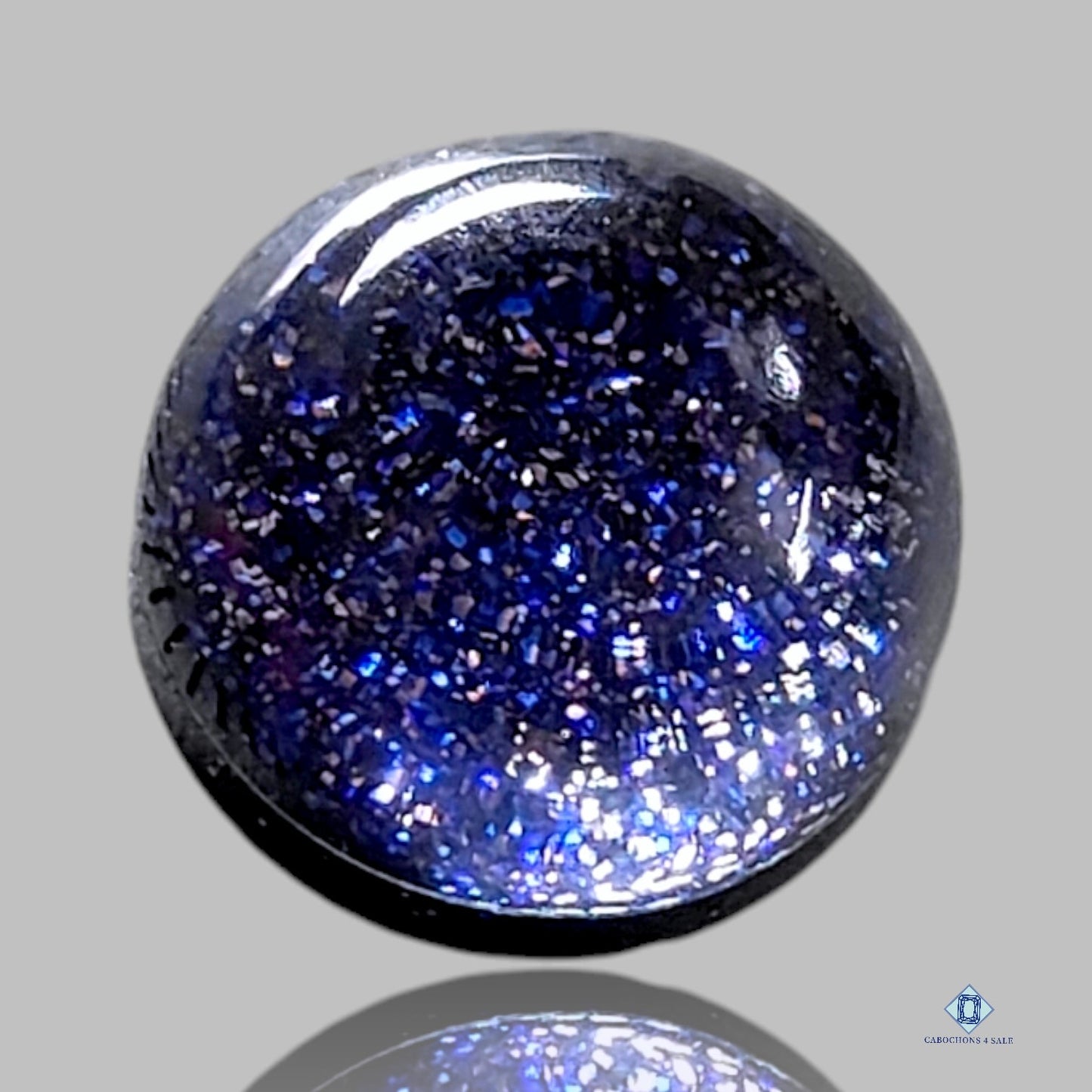 Blue Gold Stone + Crystal Quartz Doublets Round Doublets