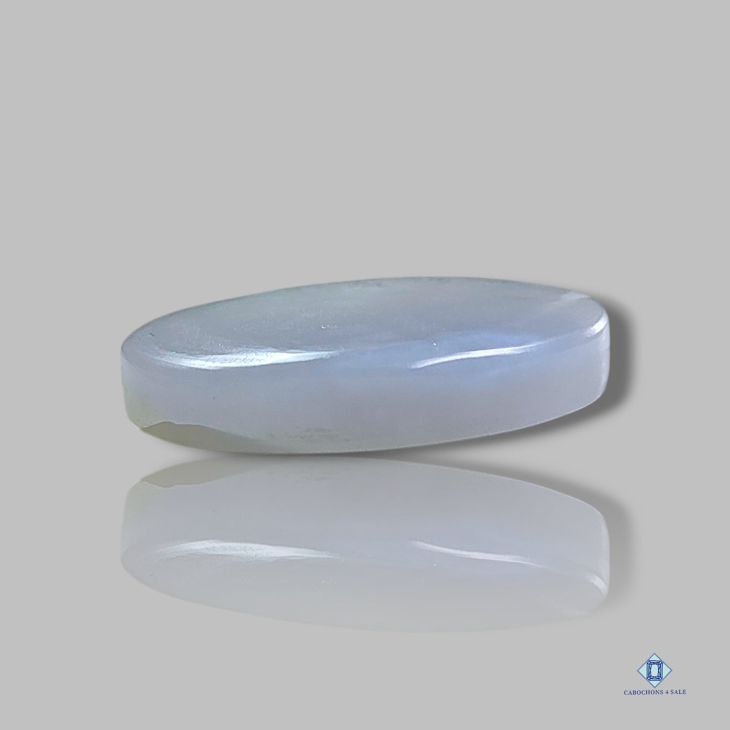 Cabujones ovalados de ágata de encaje azul